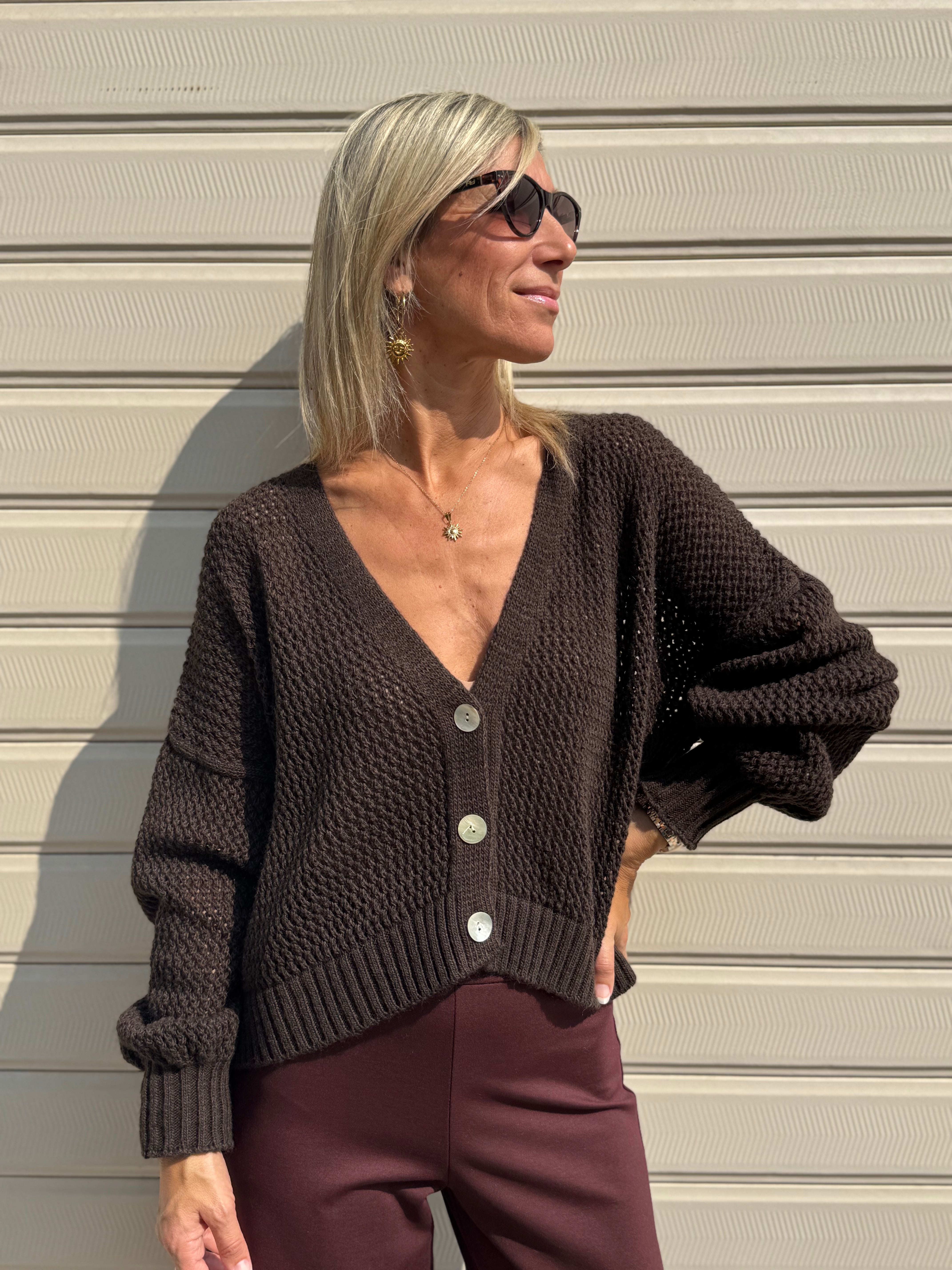 Cardigan over traforato