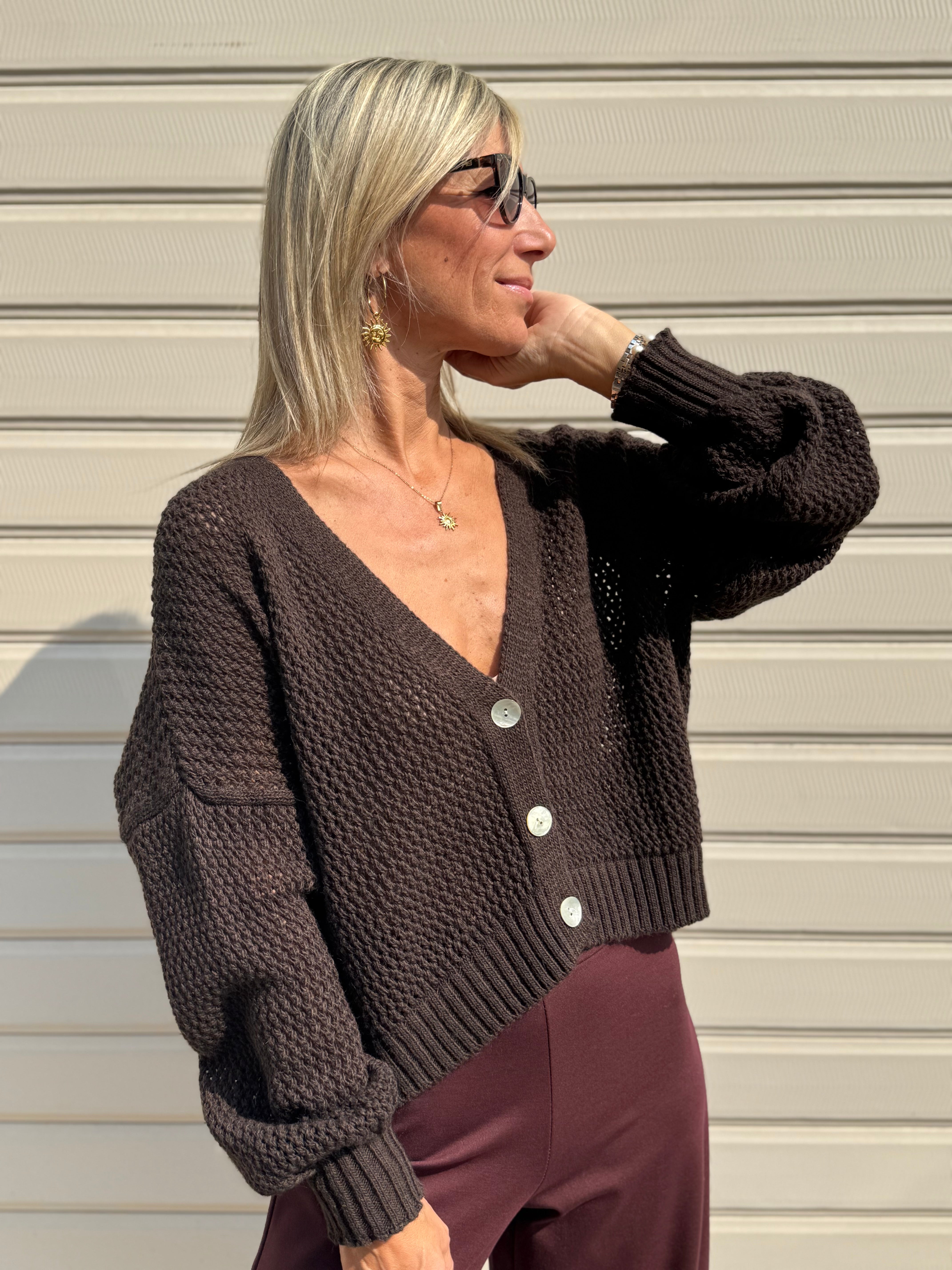 Cardigan over traforato