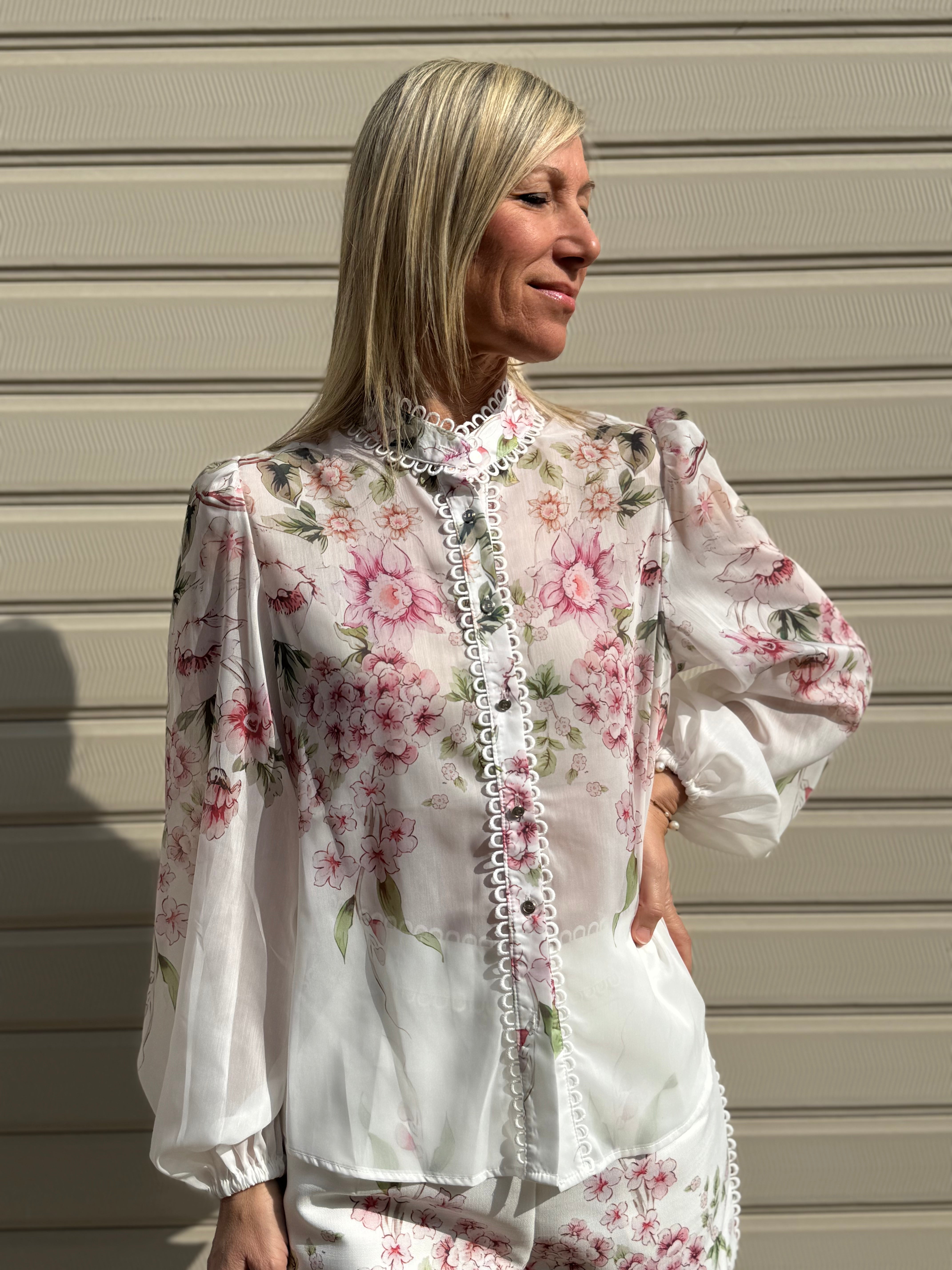 Camicia fiori di pesco artigli