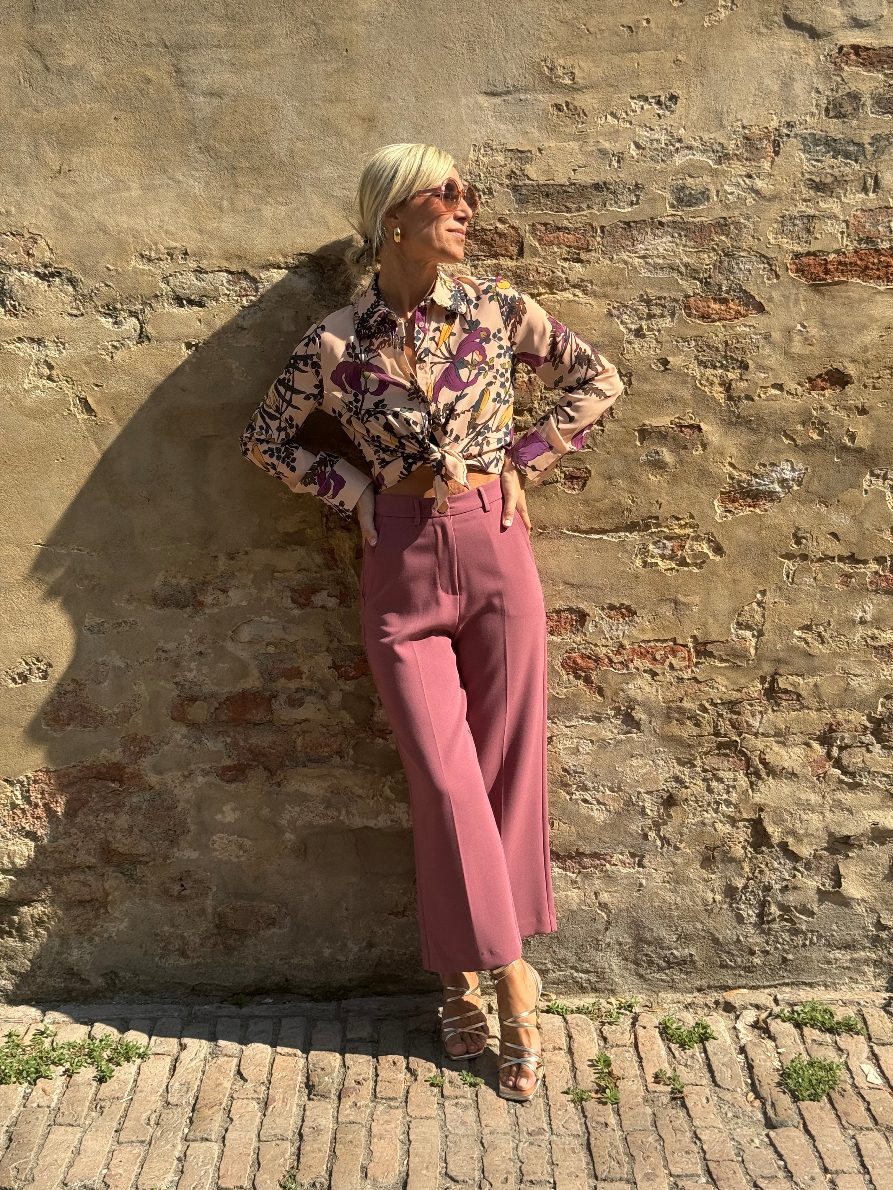 Pantalone Cropped Malva