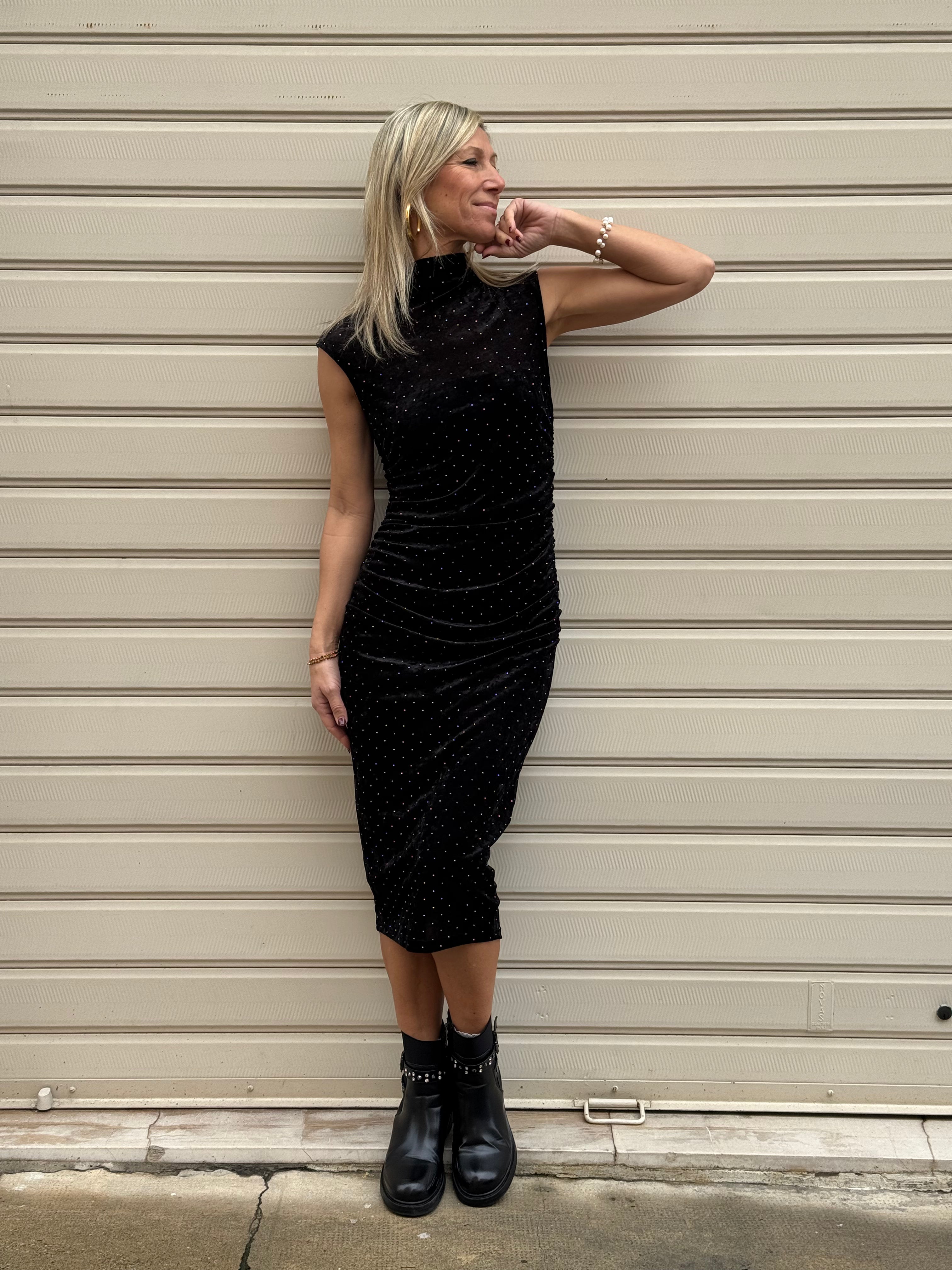 Abito velluto midi kontatto