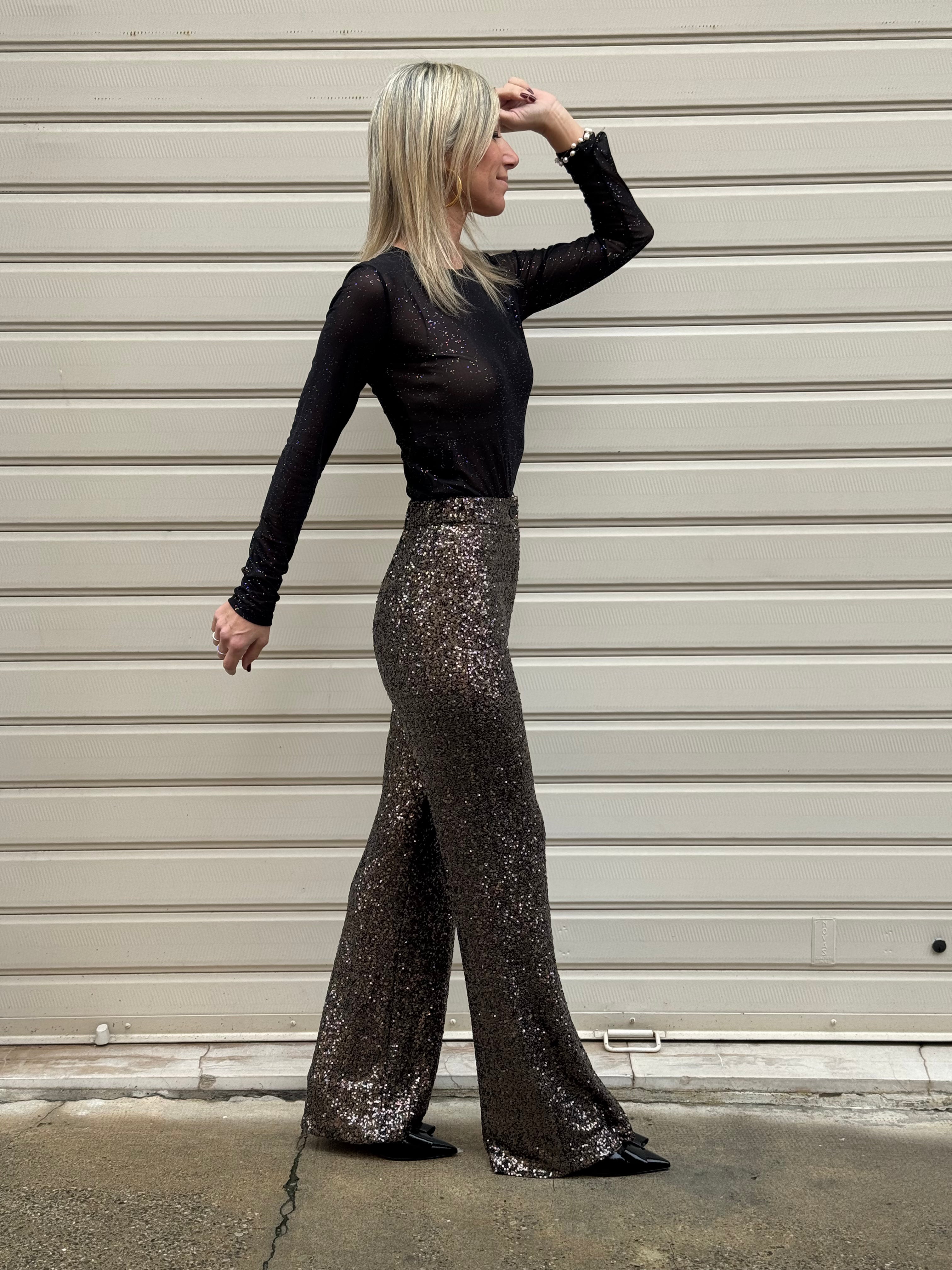 Pantalone paillettes artigli