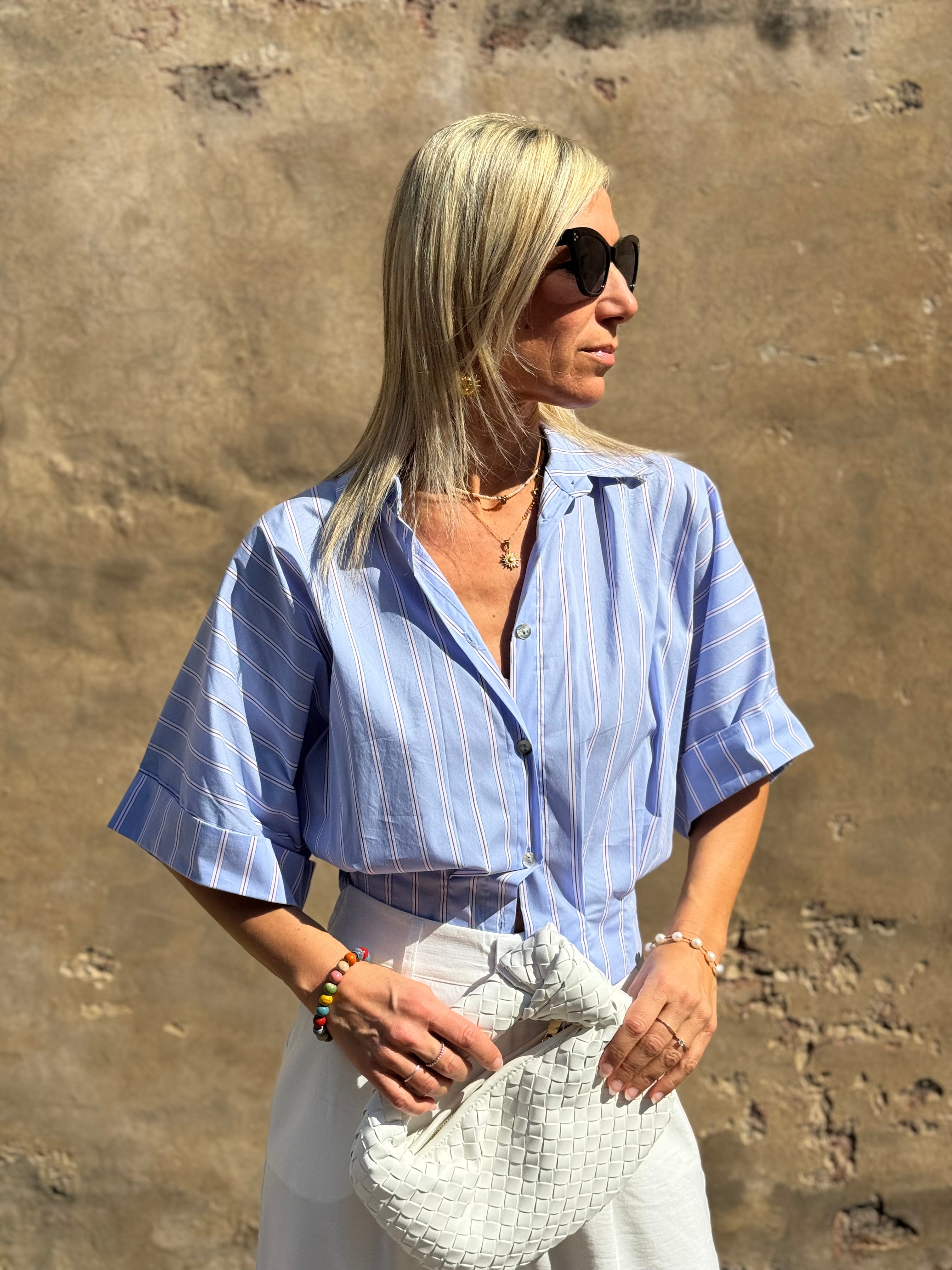 Camicia Cropped Righe