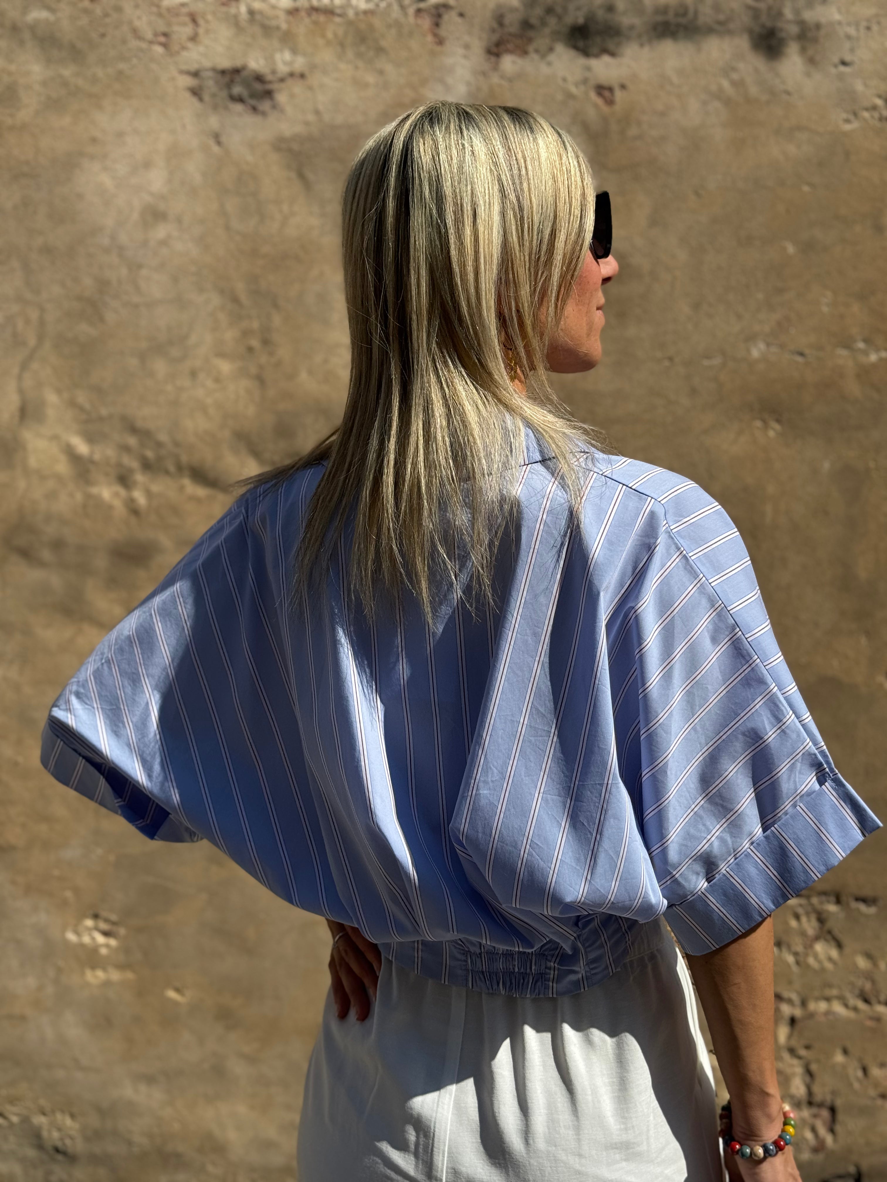 Camicia Cropped Righe