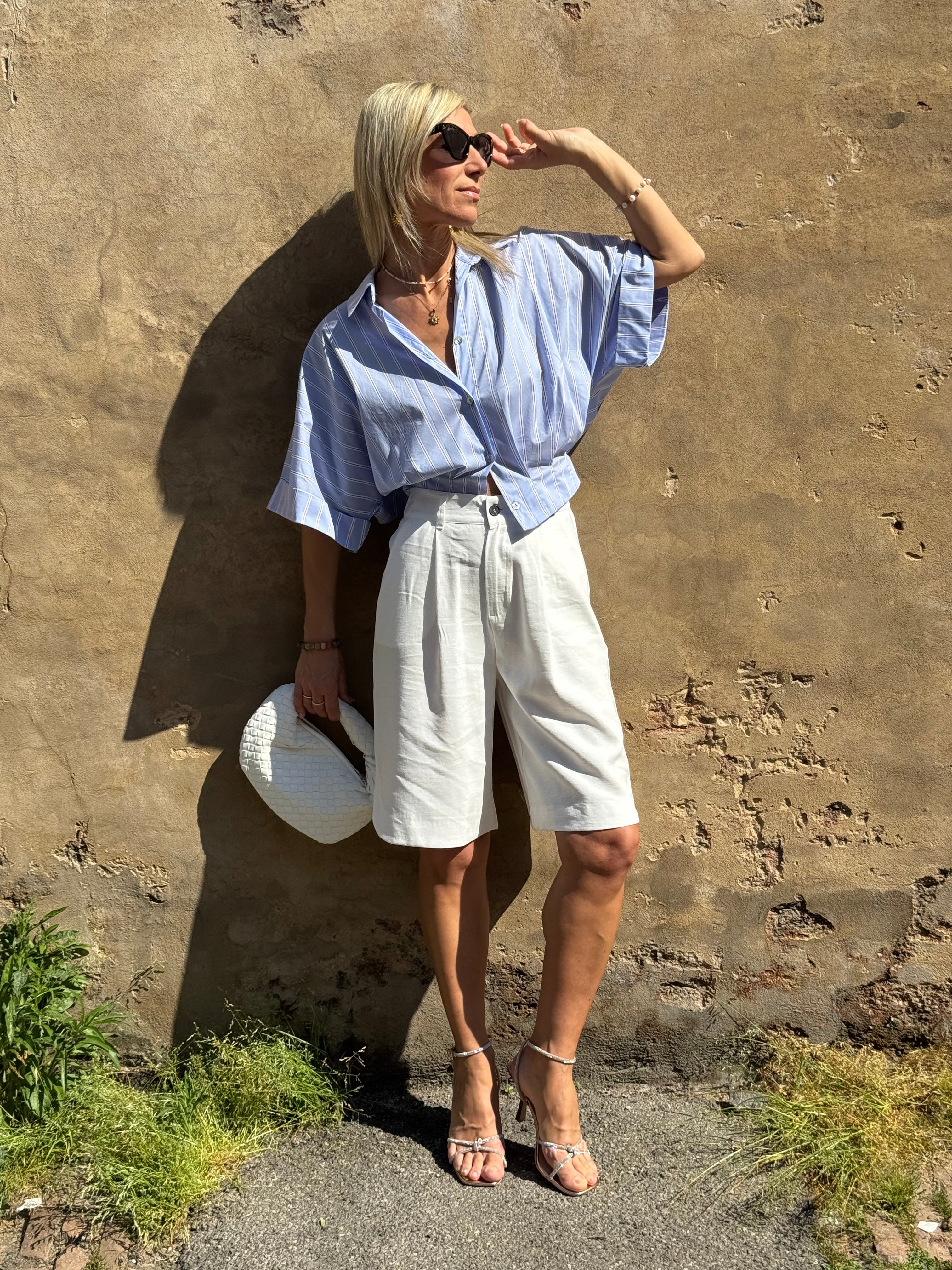 Camicia Cropped Righe