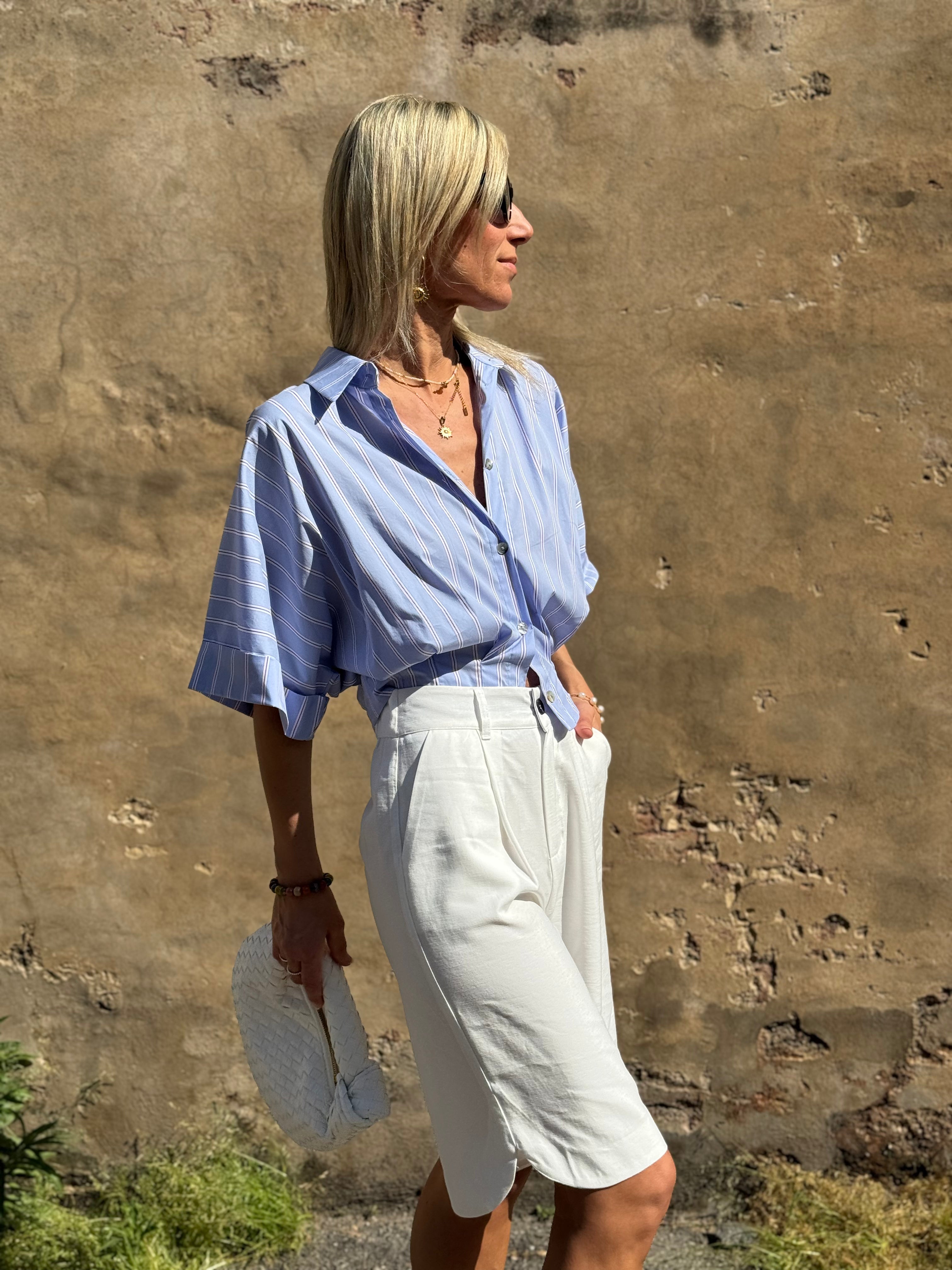Camicia Cropped Righe