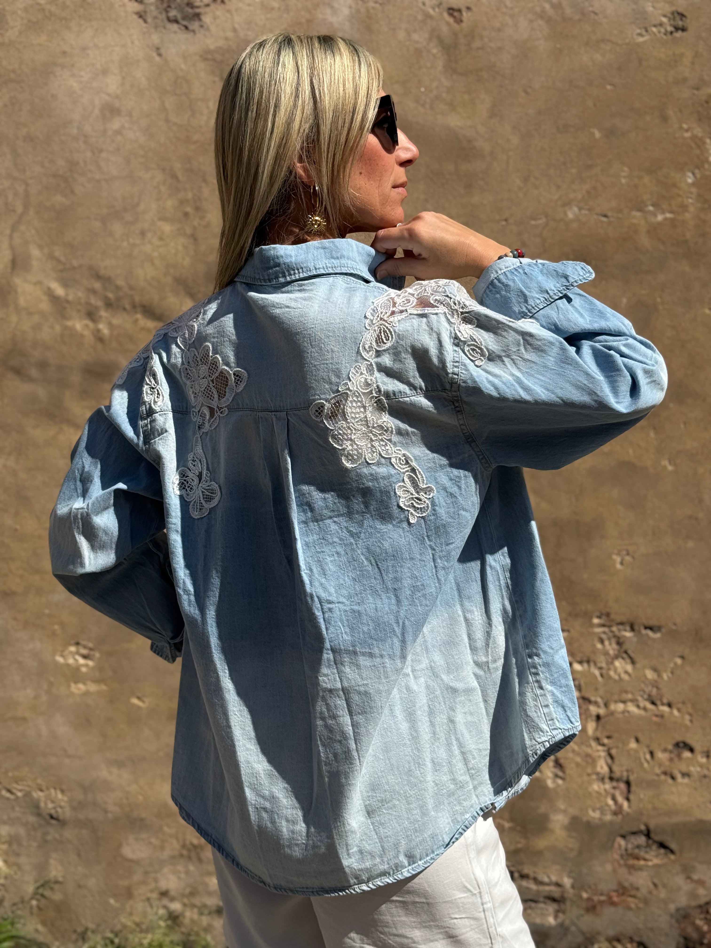 Camicia Jeans Ricamo