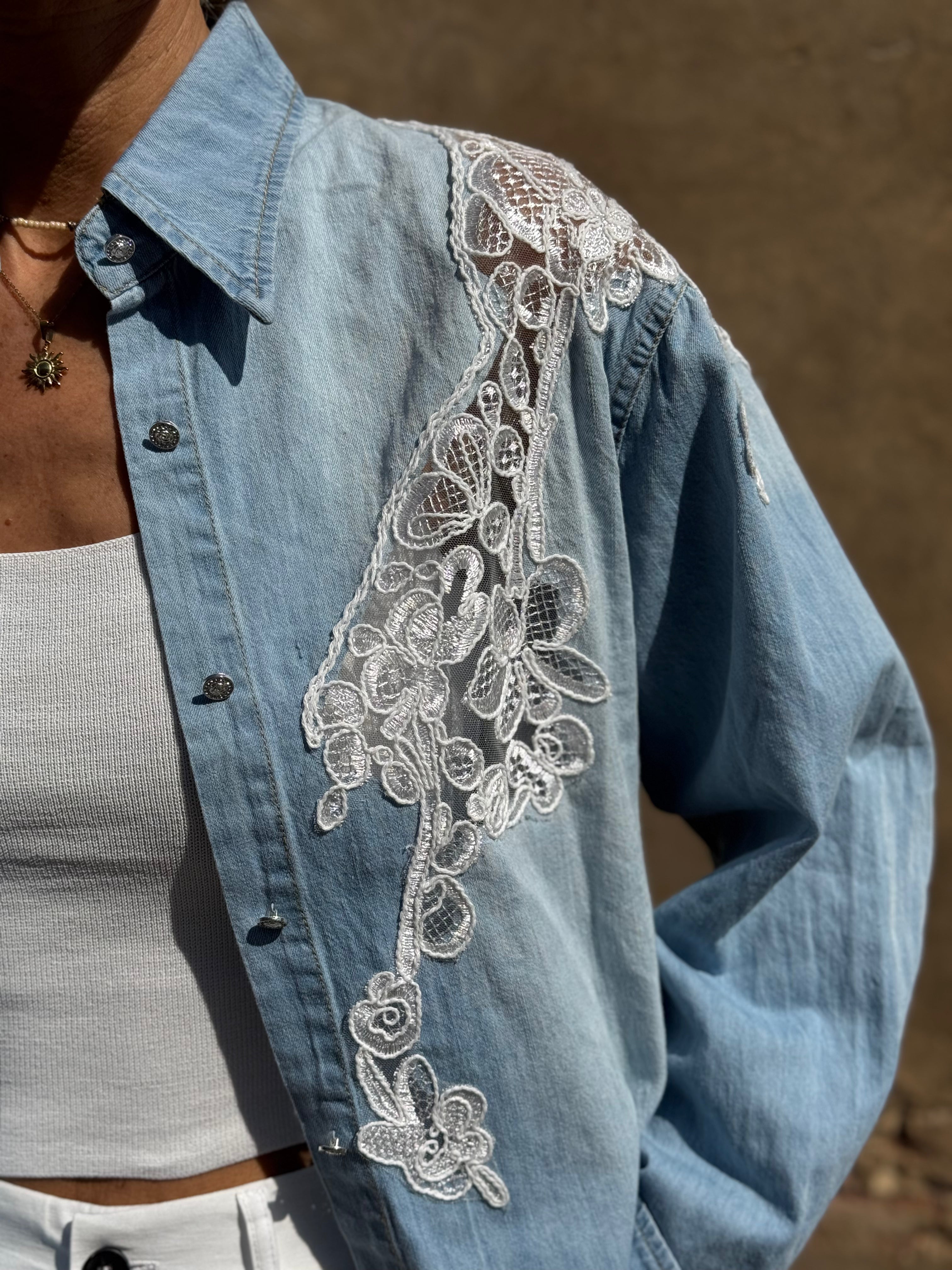Camicia Jeans Ricamo