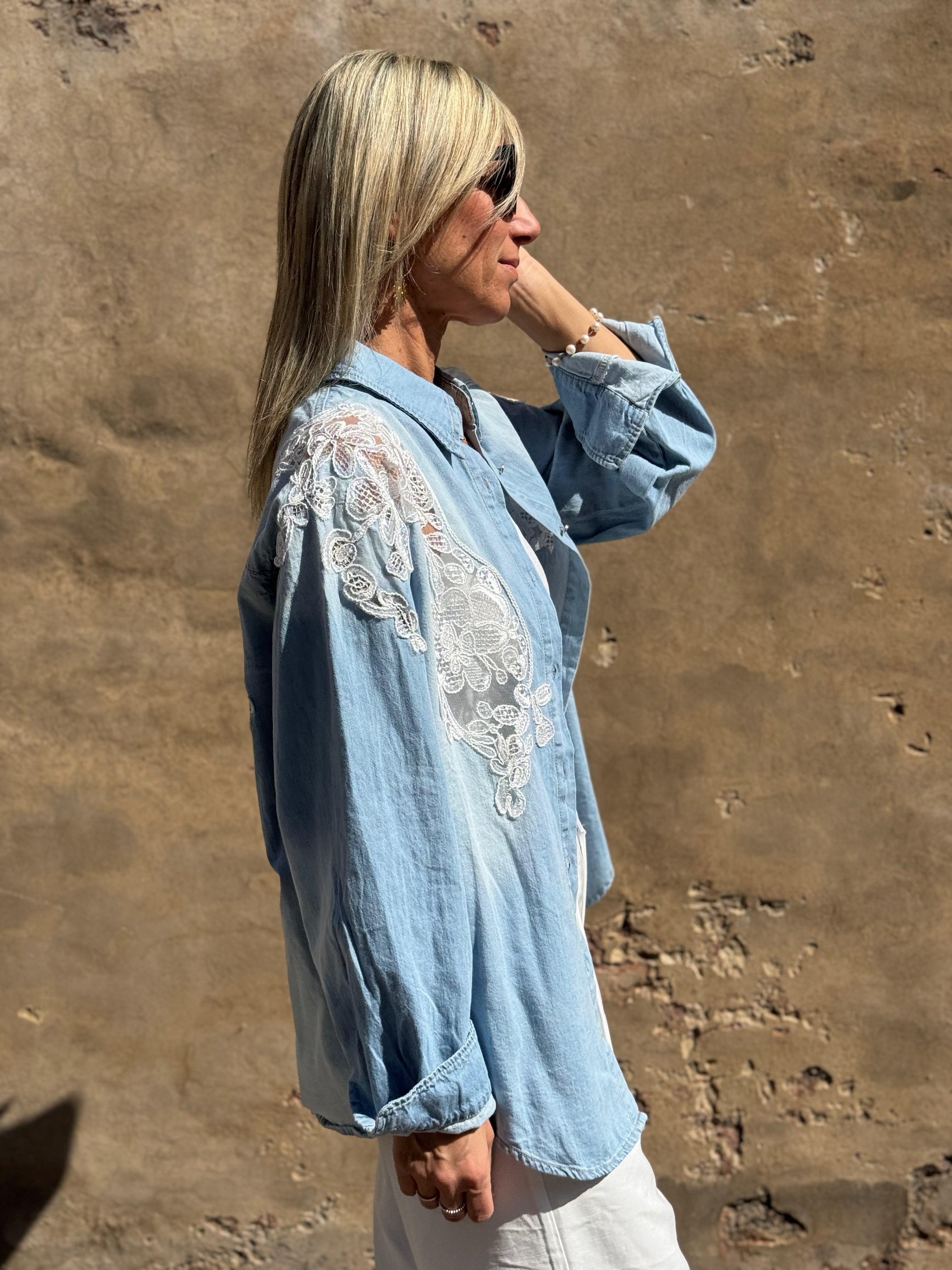 Camicia Jeans Ricamo