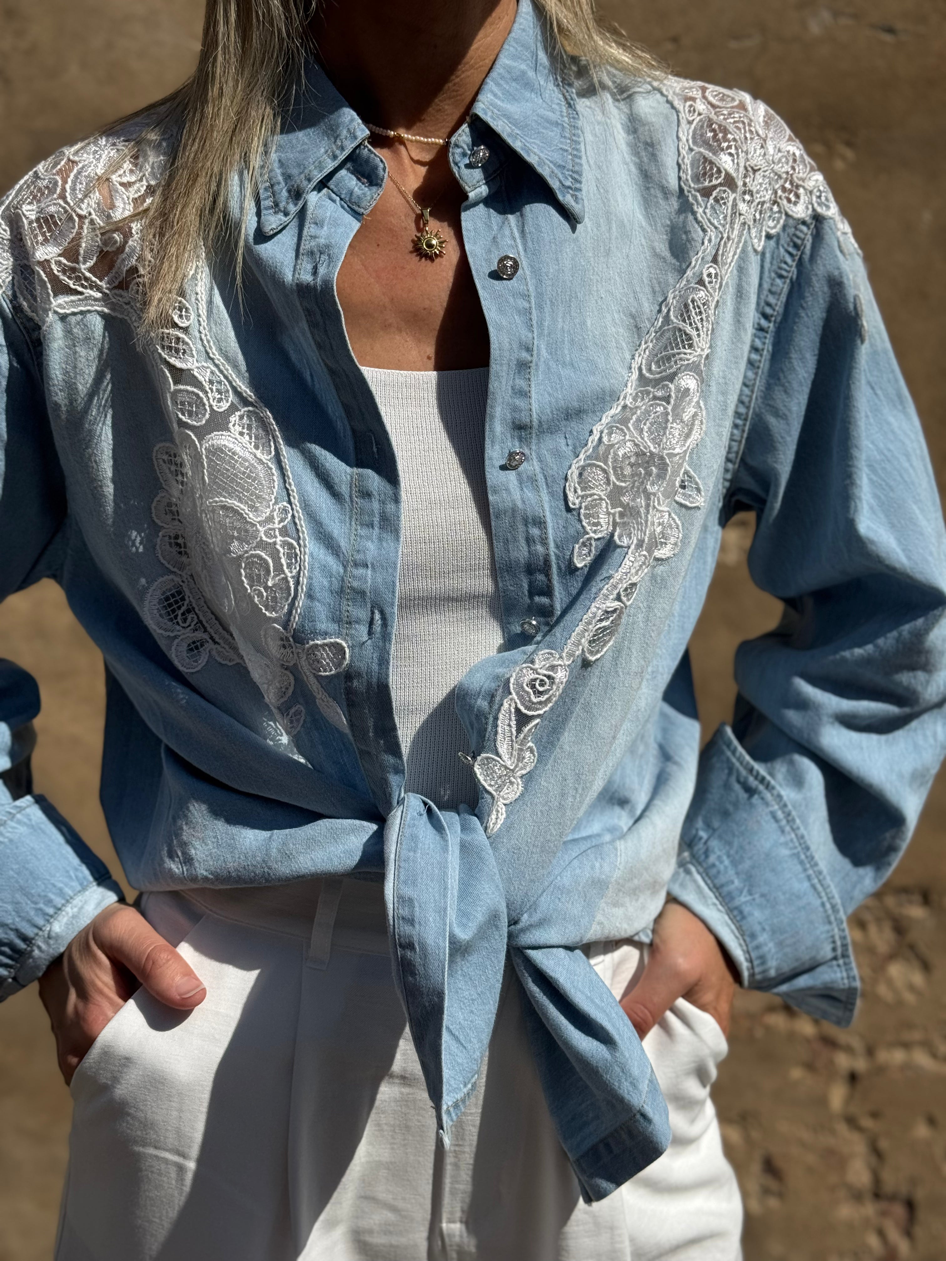 Camicia Jeans Ricamo