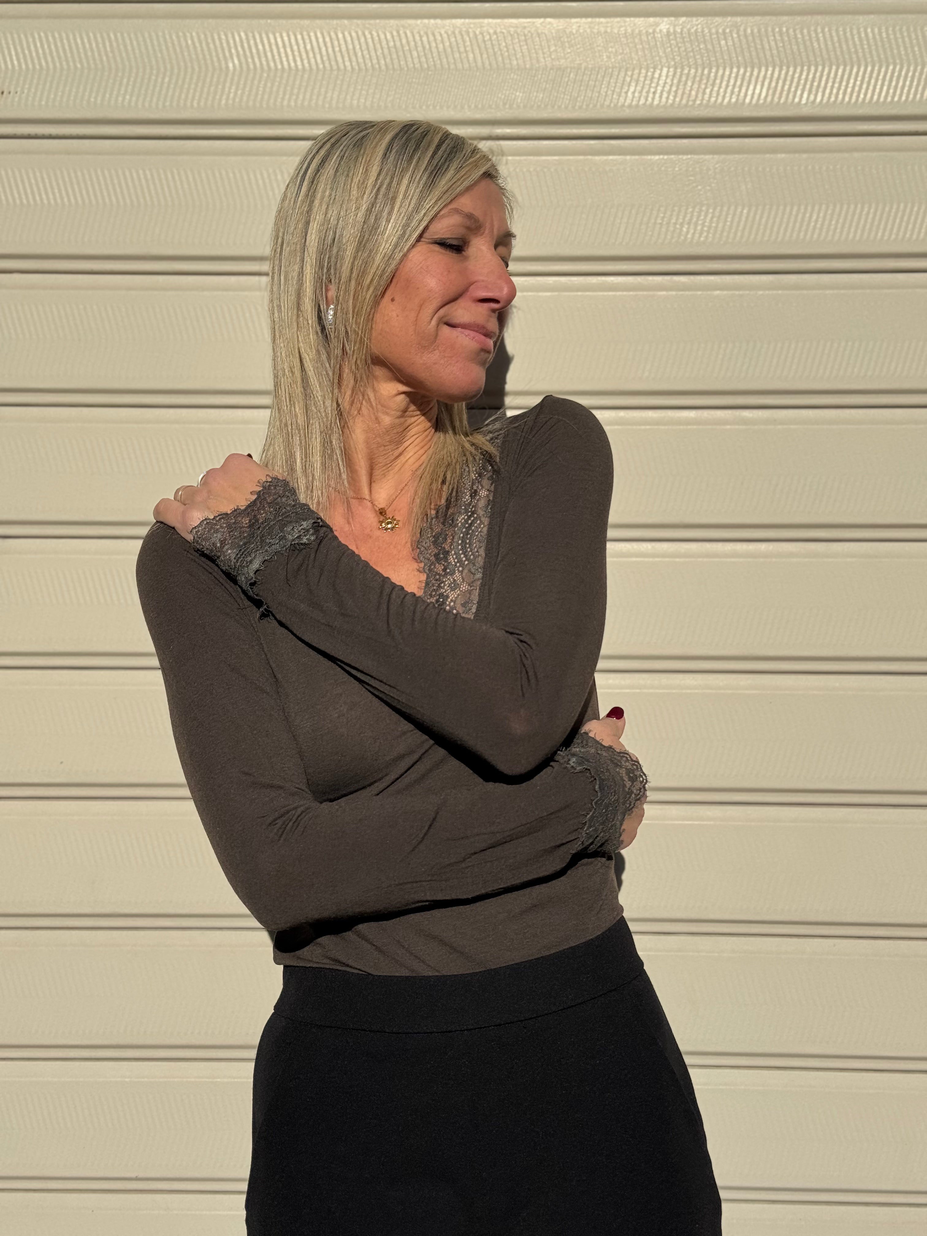 Maglia pizzo cashmere