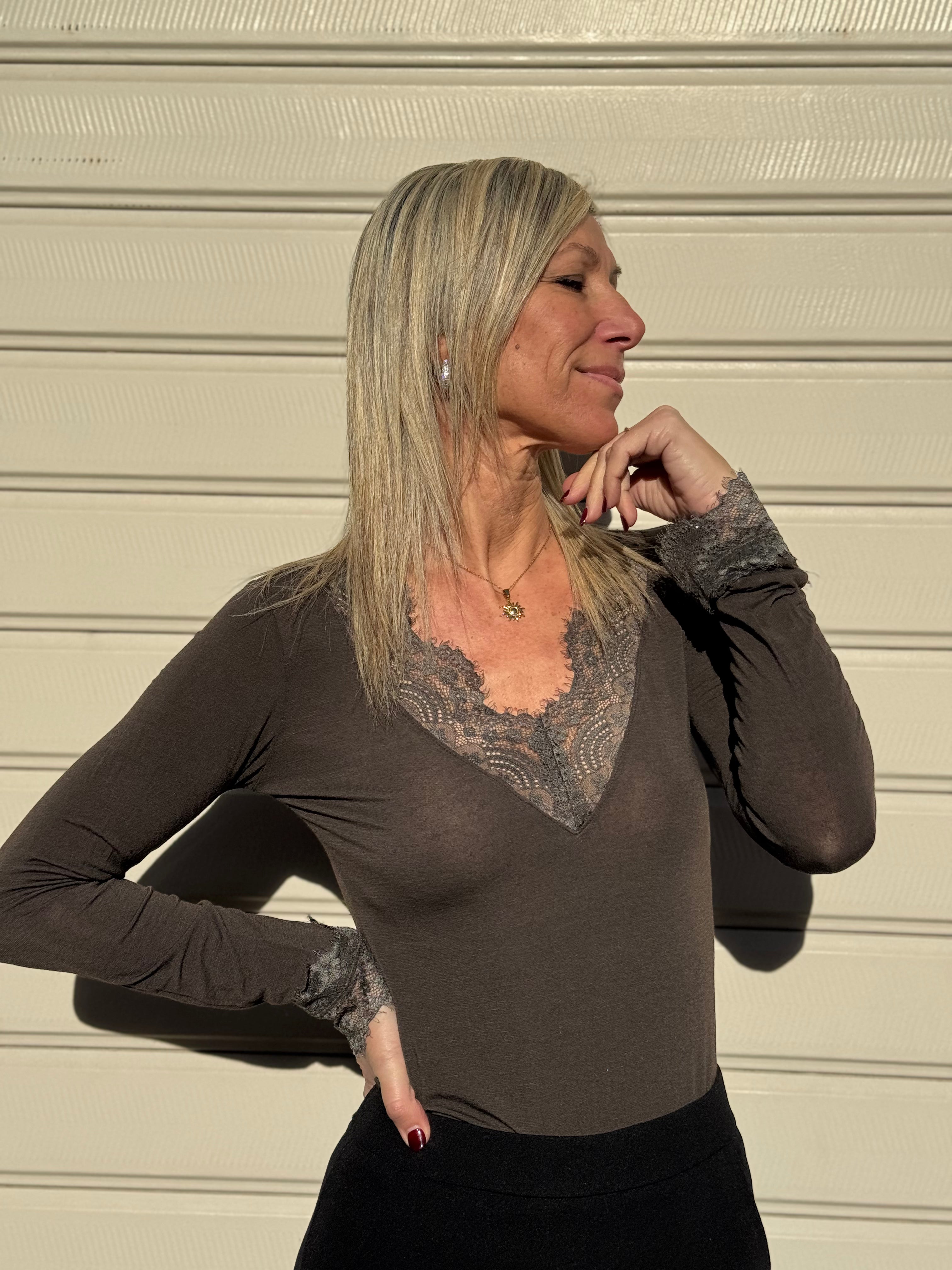 Maglia pizzo cashmere