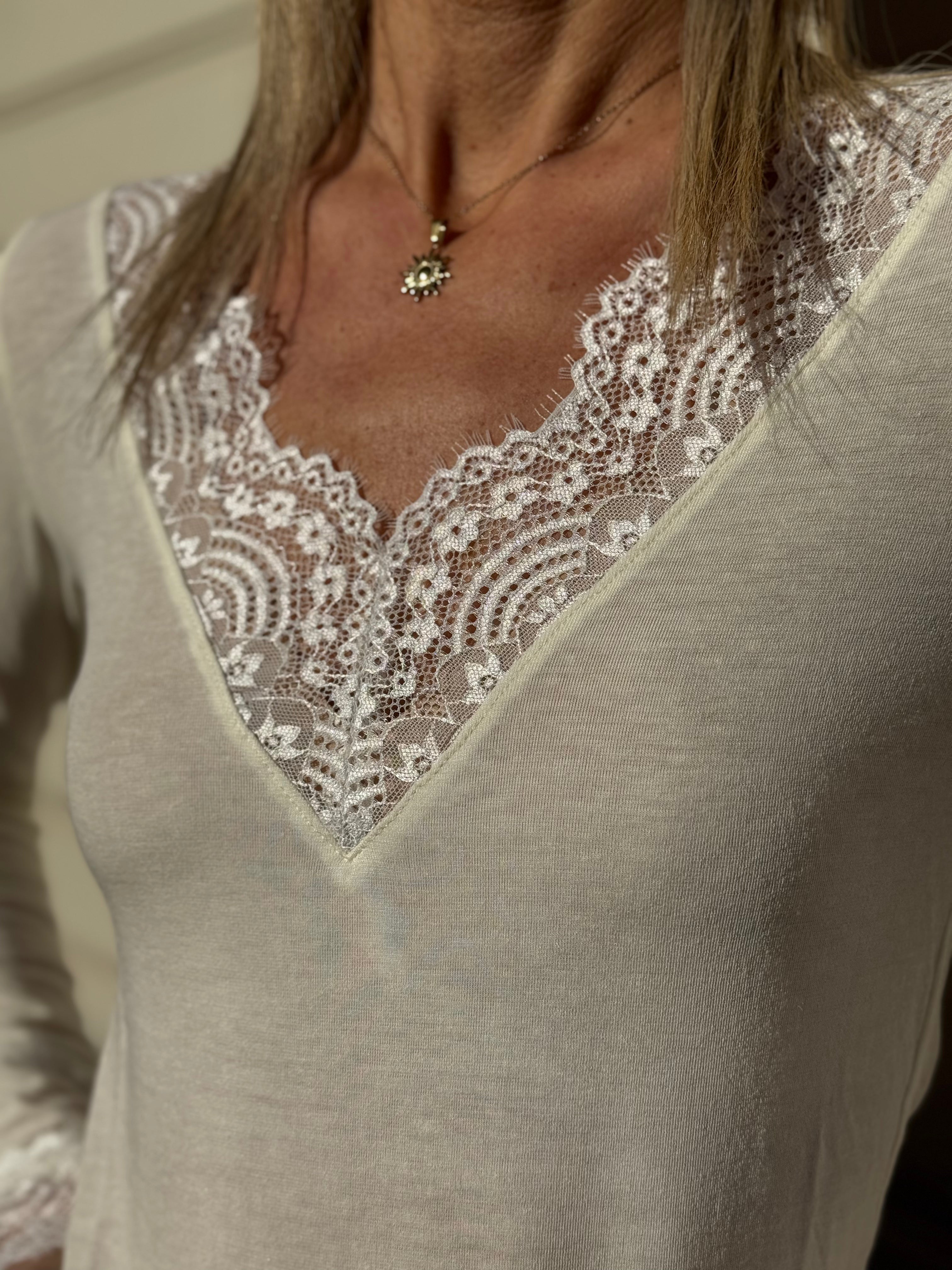 Maglia pizzo cashmere