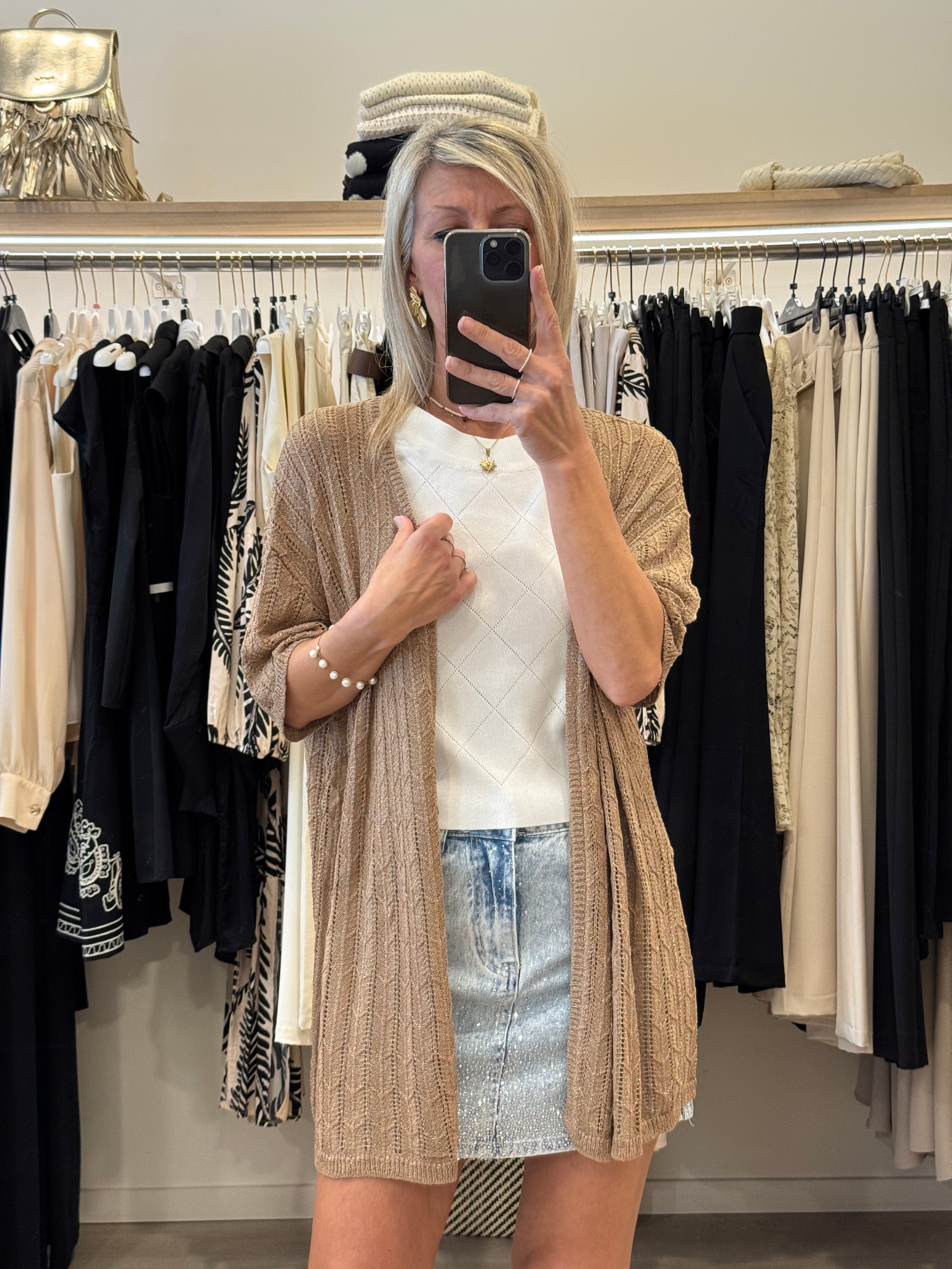 Cardigan Uncinetto Lurex
