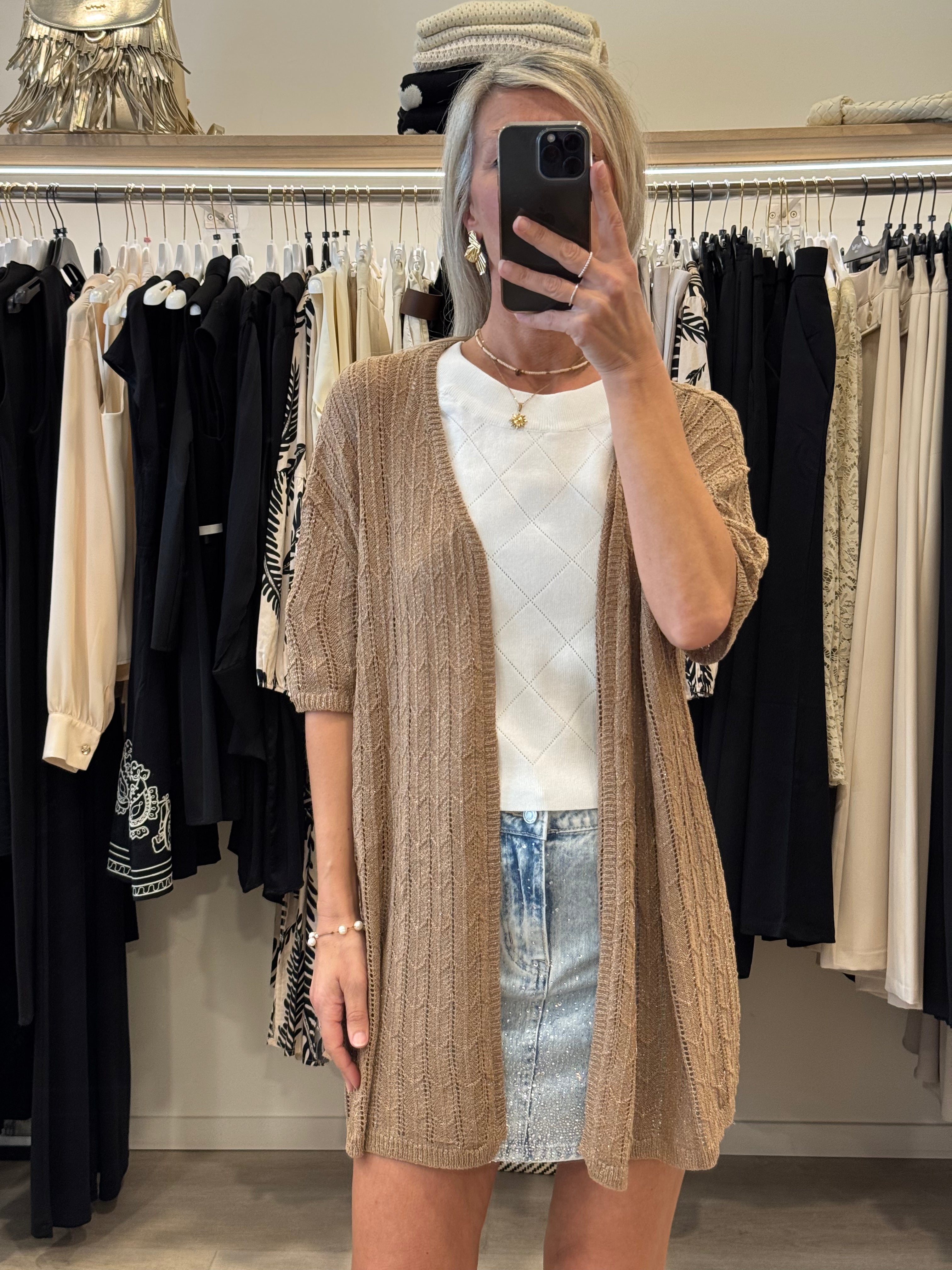 Cardigan Uncinetto Lurex