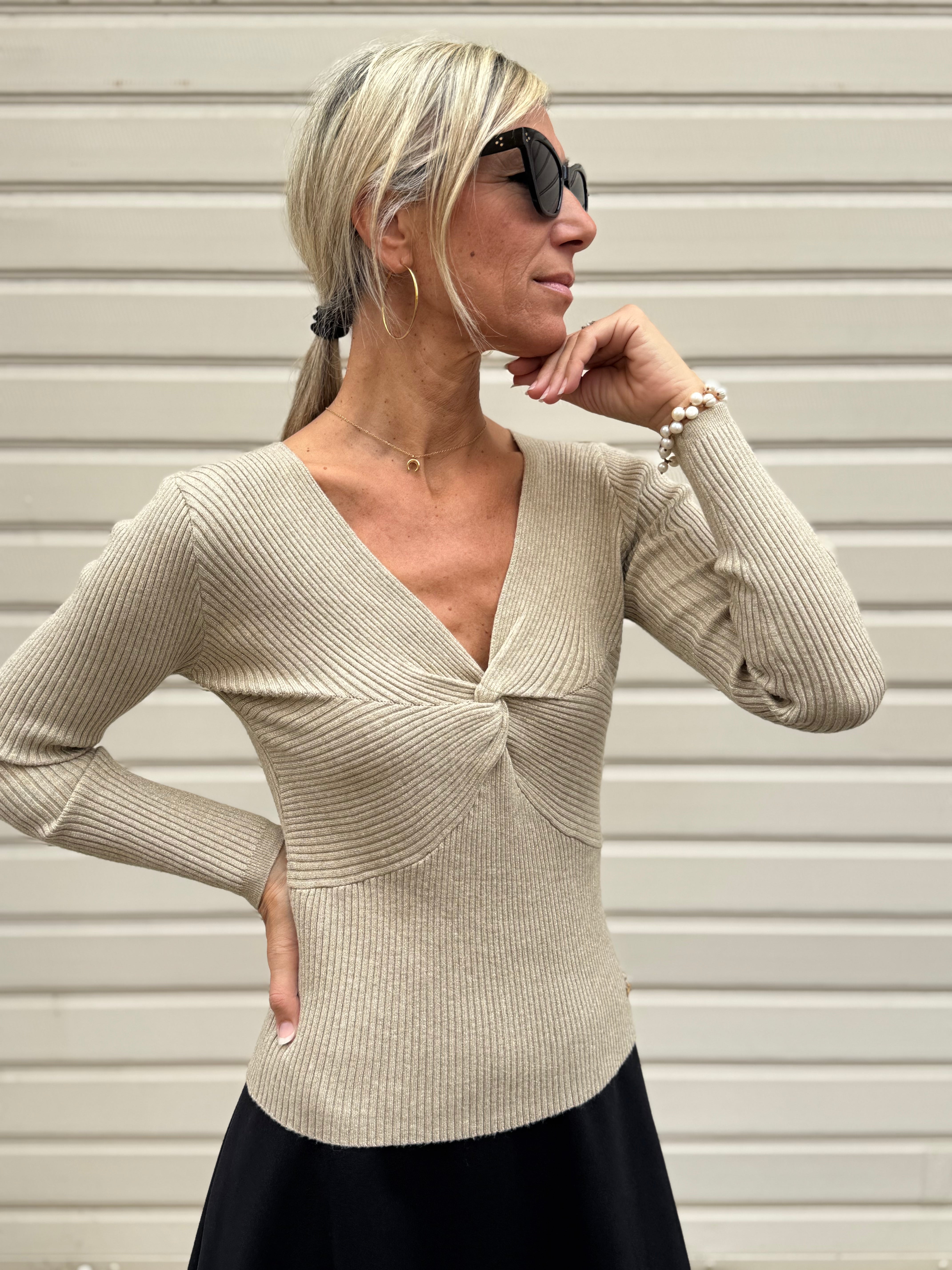 Maglia costine lurex Artigli