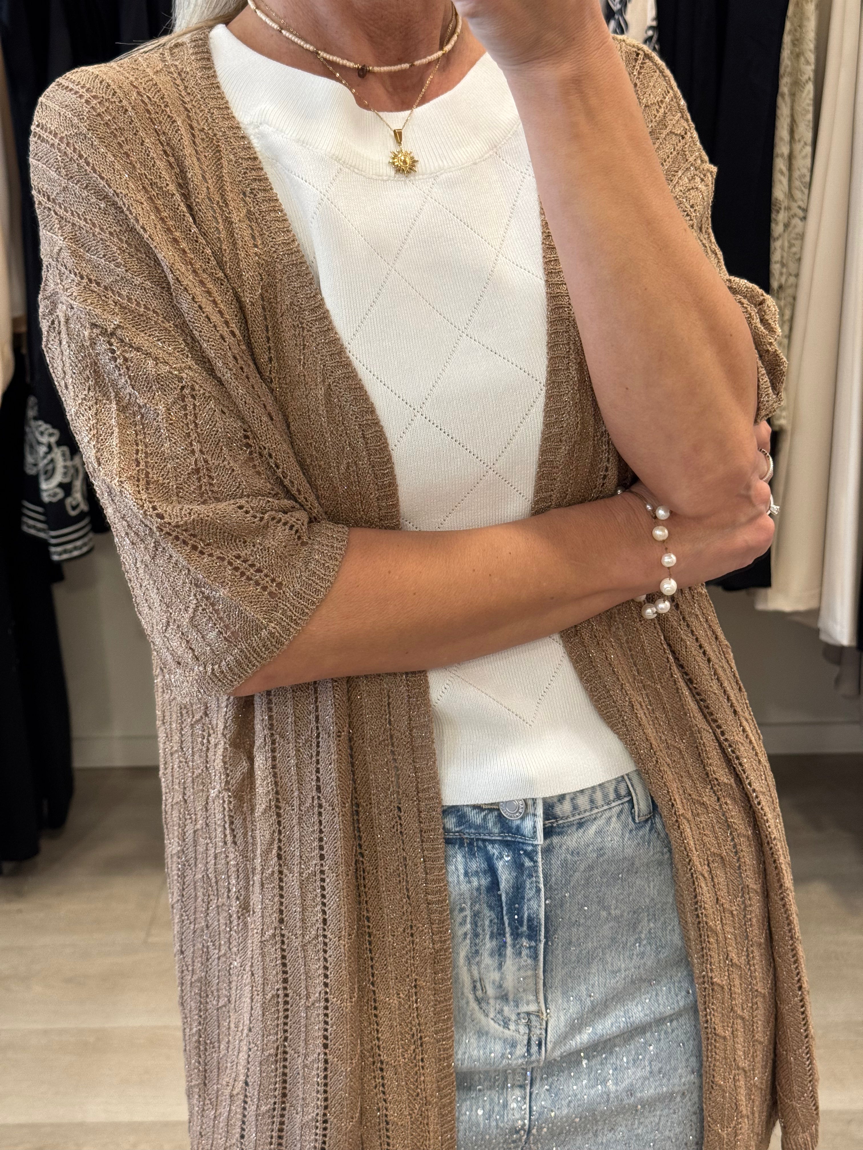 Cardigan Uncinetto Lurex