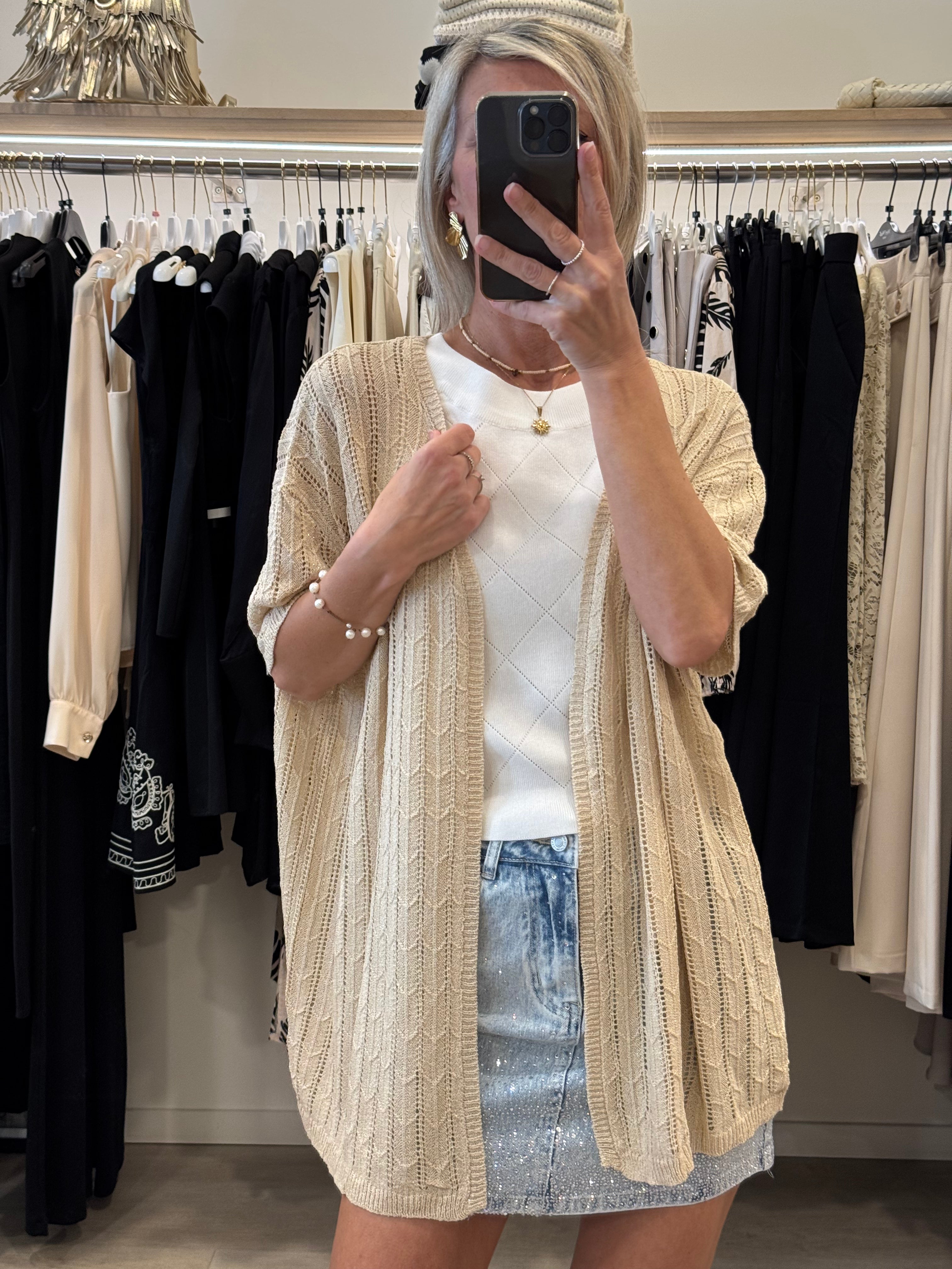 Cardigan Uncinetto Lurex
