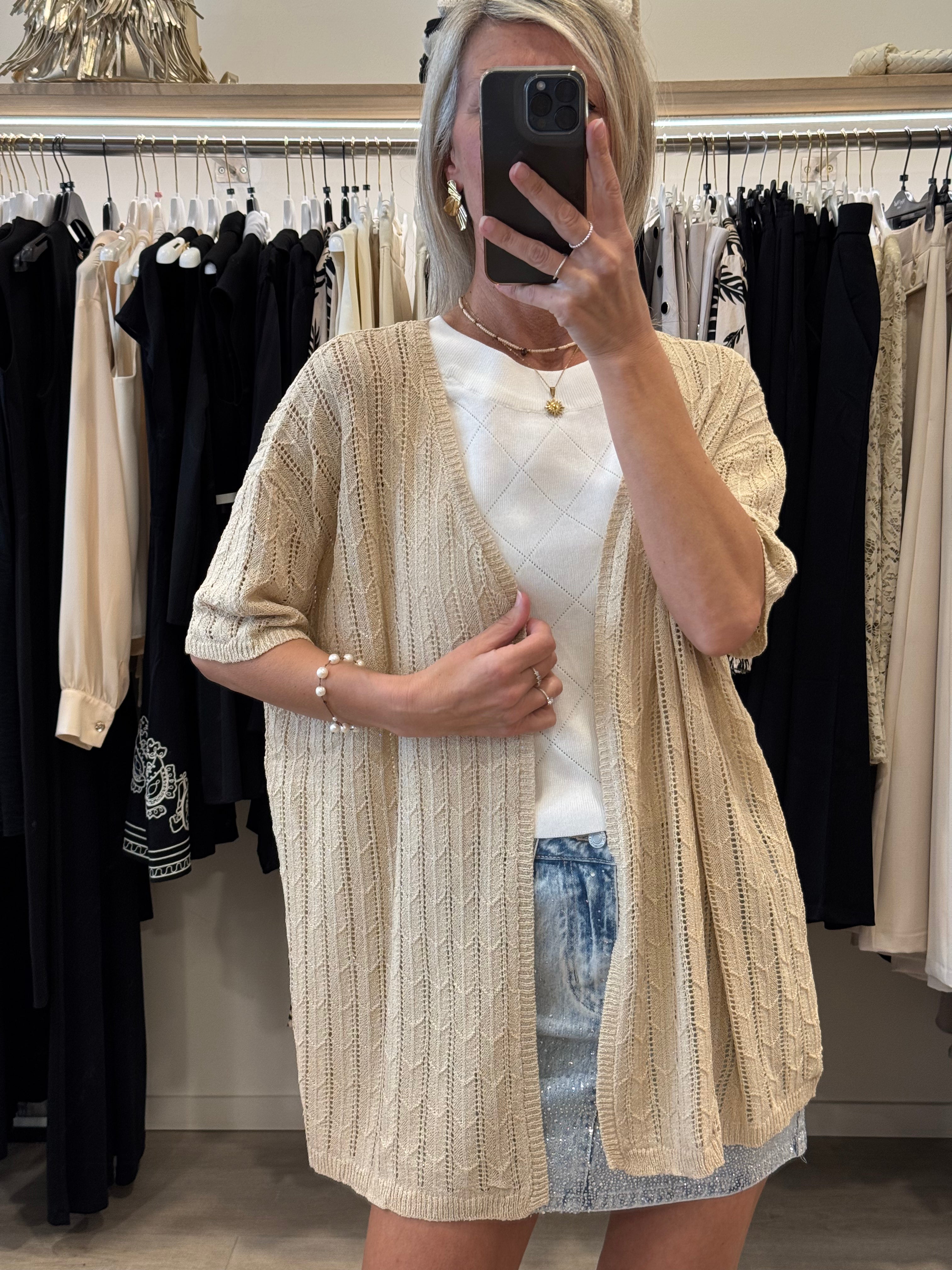 Cardigan Uncinetto Lurex