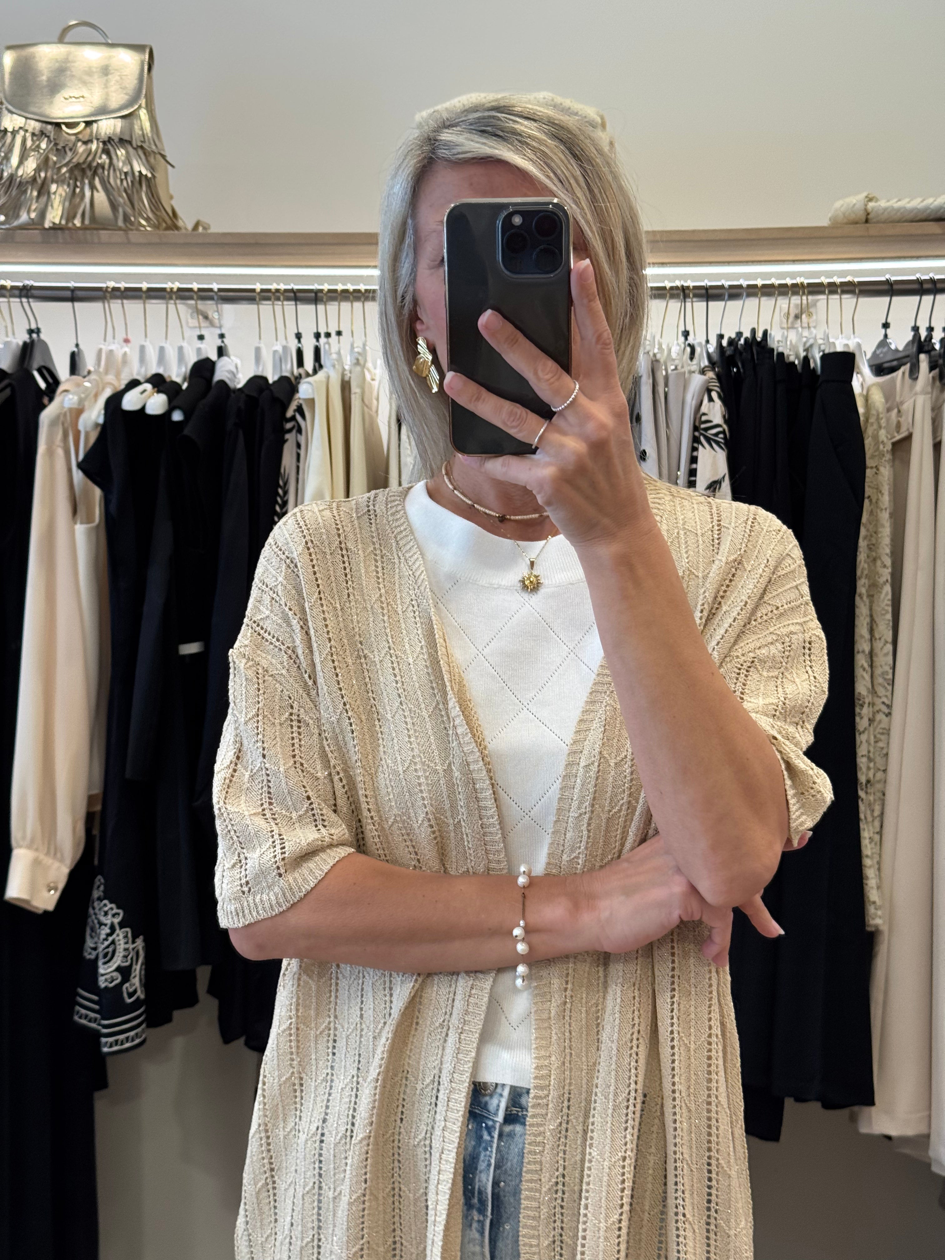 Cardigan Uncinetto Lurex