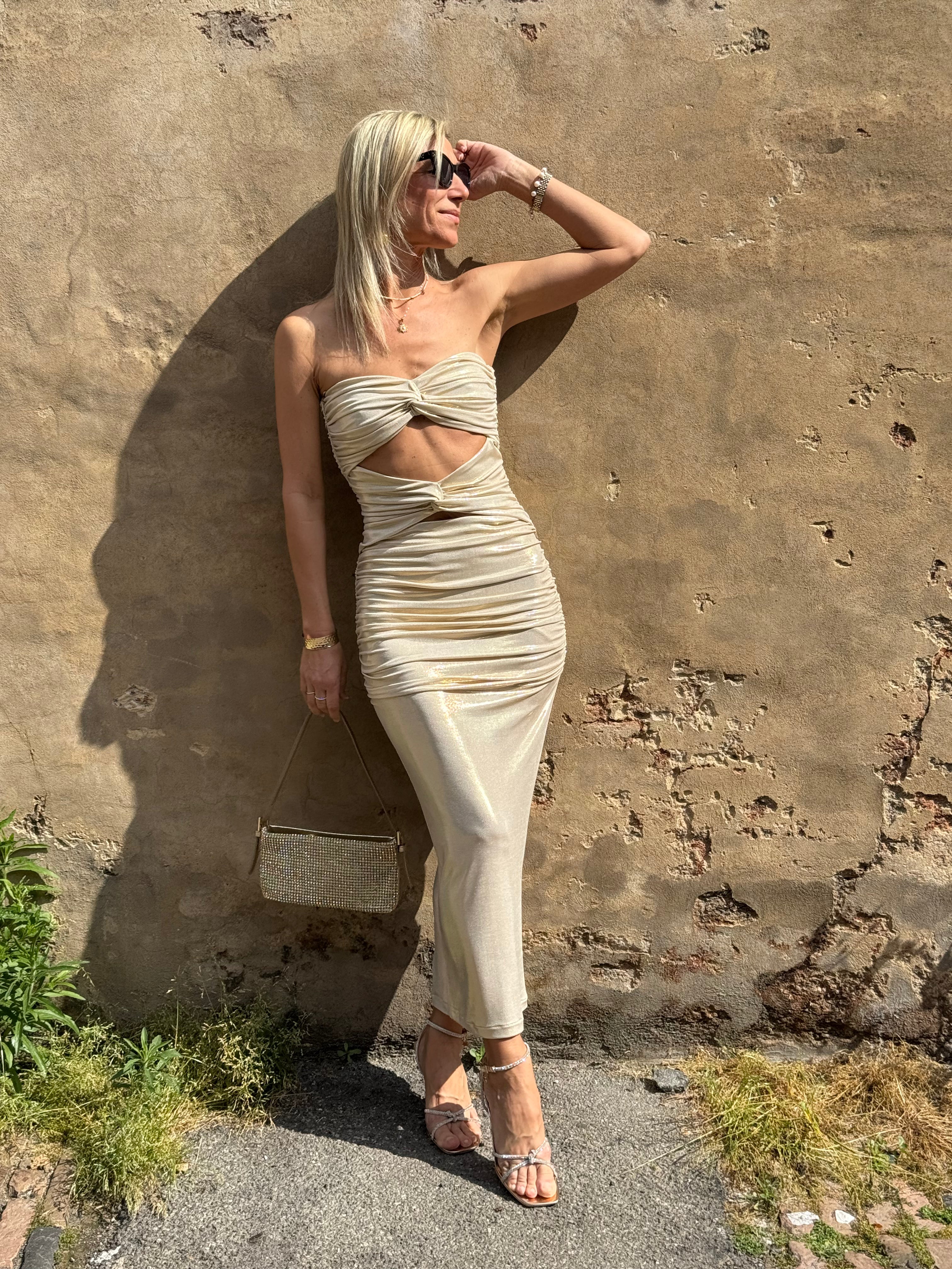 Abito Cut Out Platino
