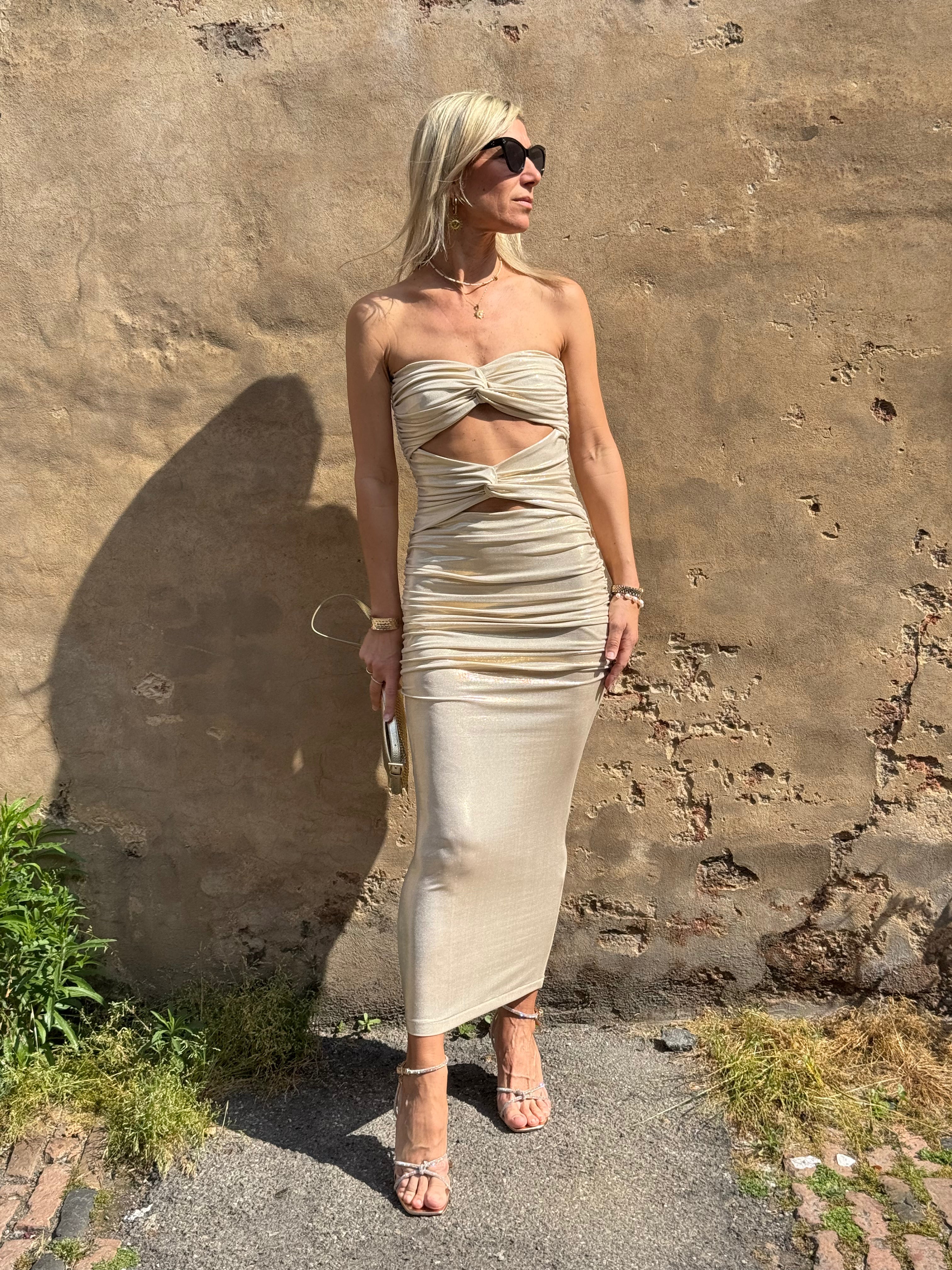 Abito Cut Out Platino