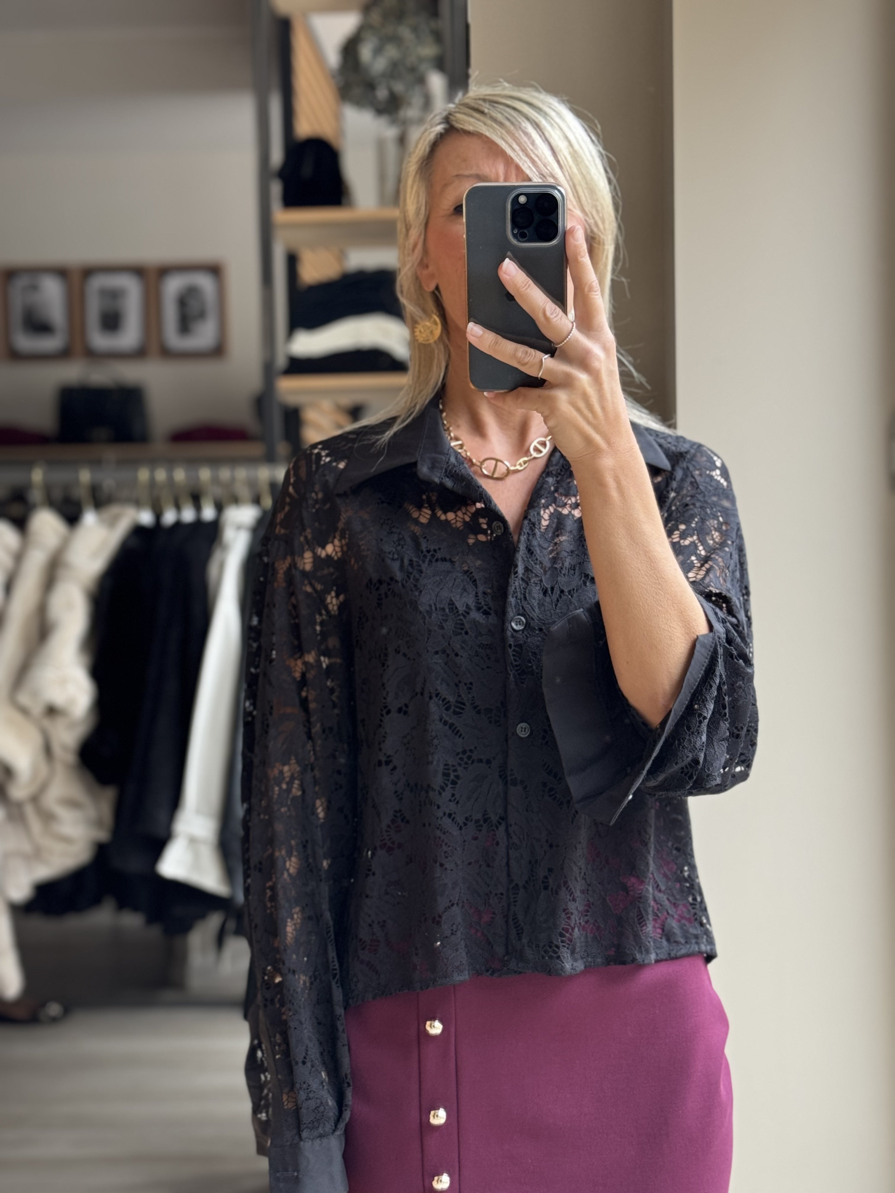 Camicia Cropped Pizzo