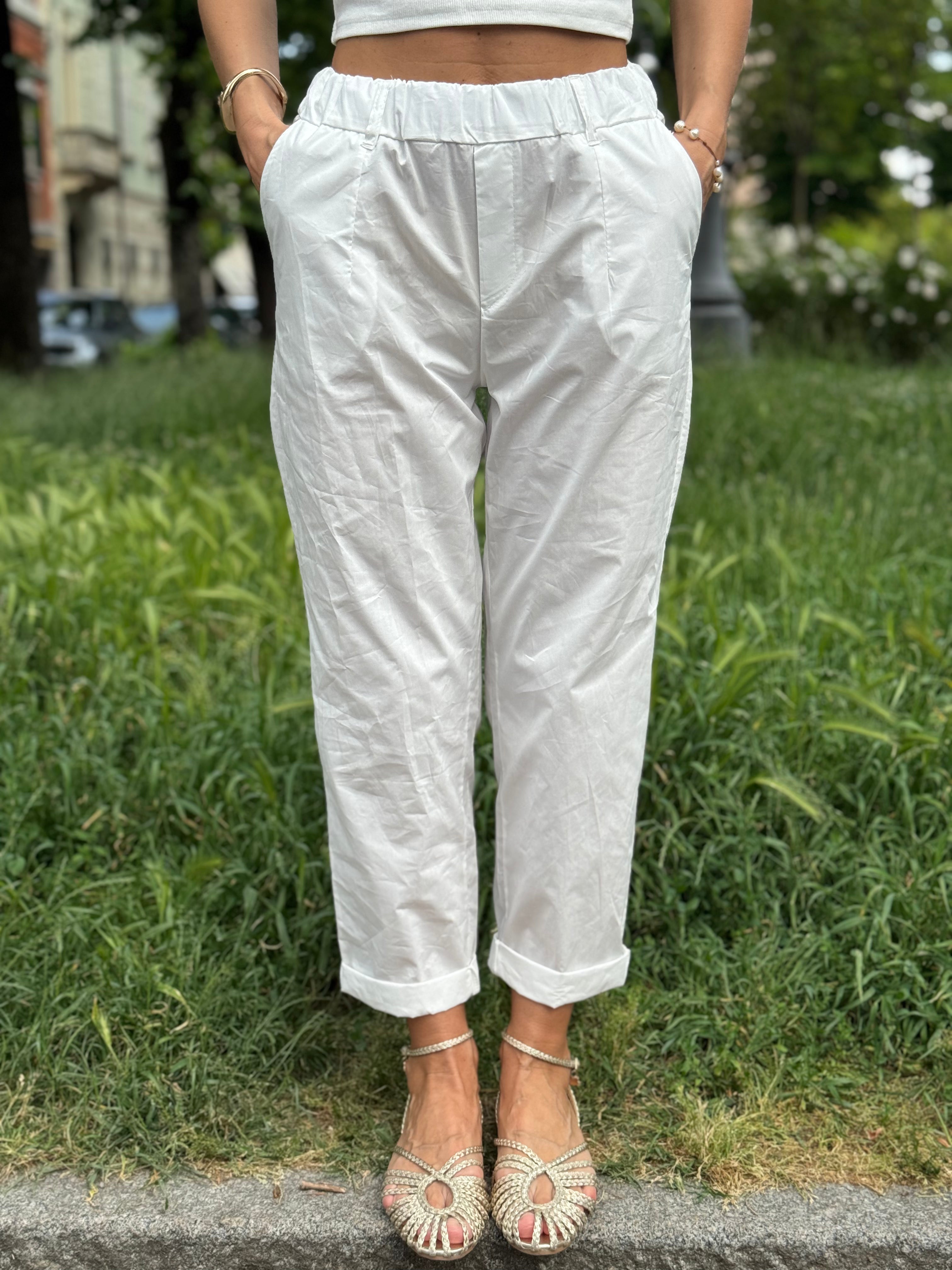 Pantalone Cotone Con Elastico