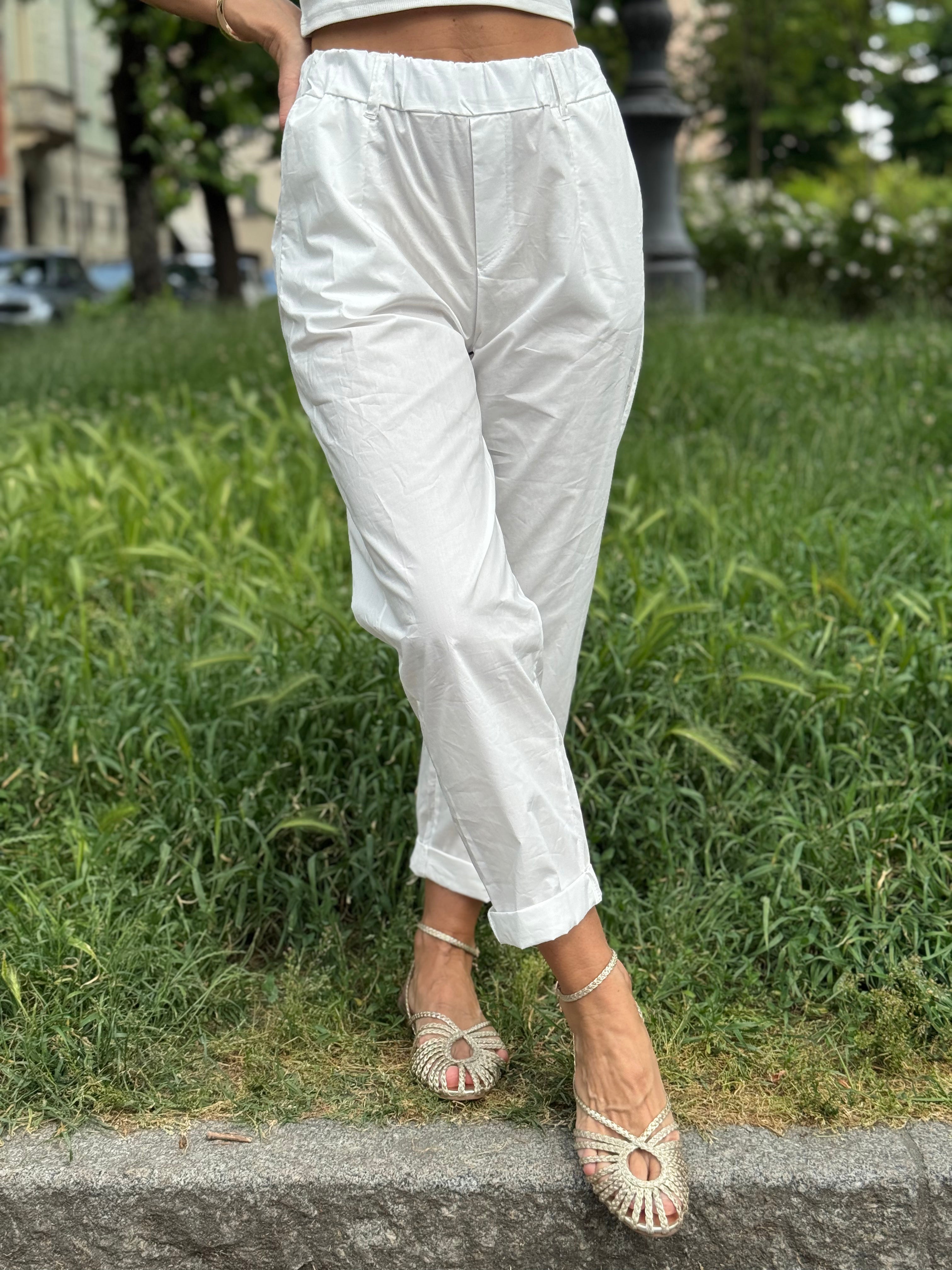 Pantalone Cotone Con Elastico