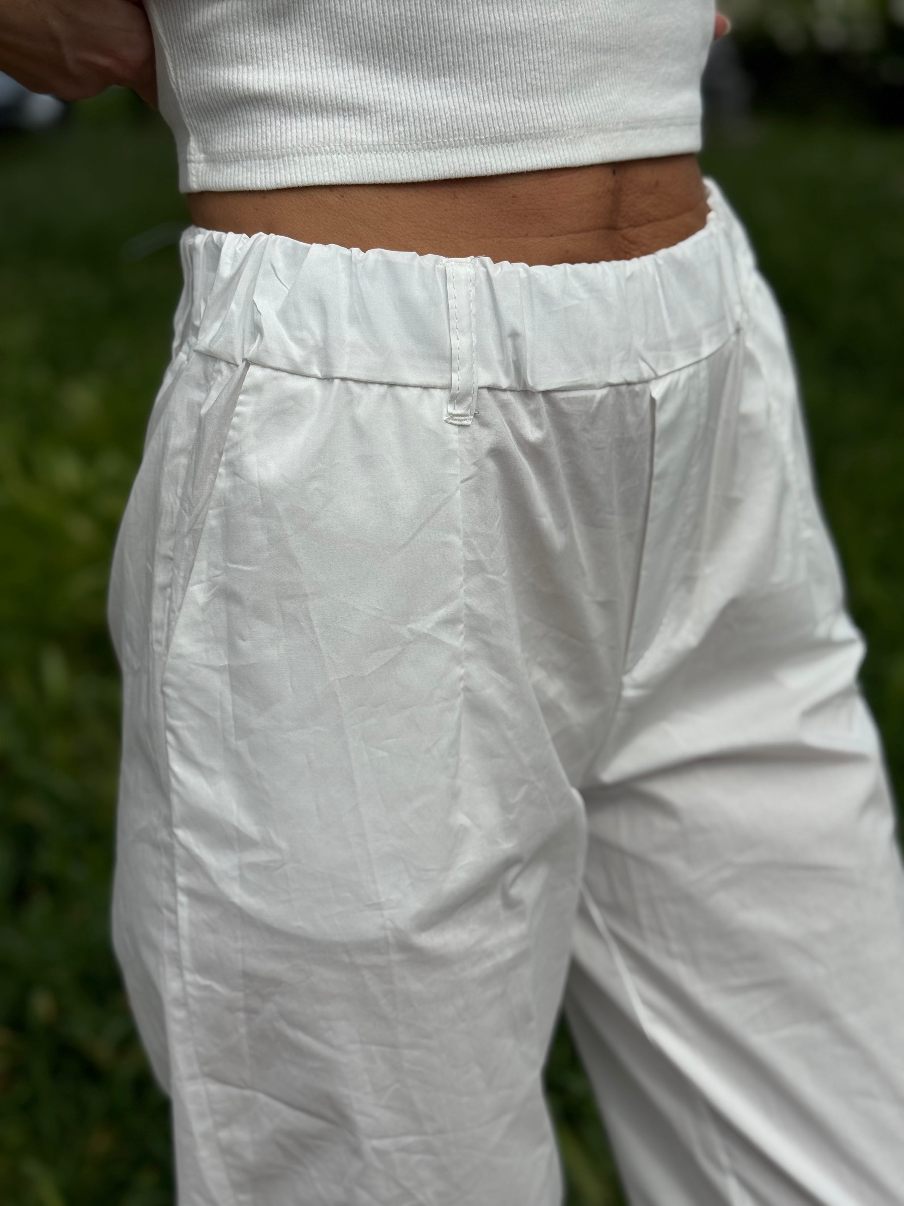 Pantalone Cotone Con Elastico