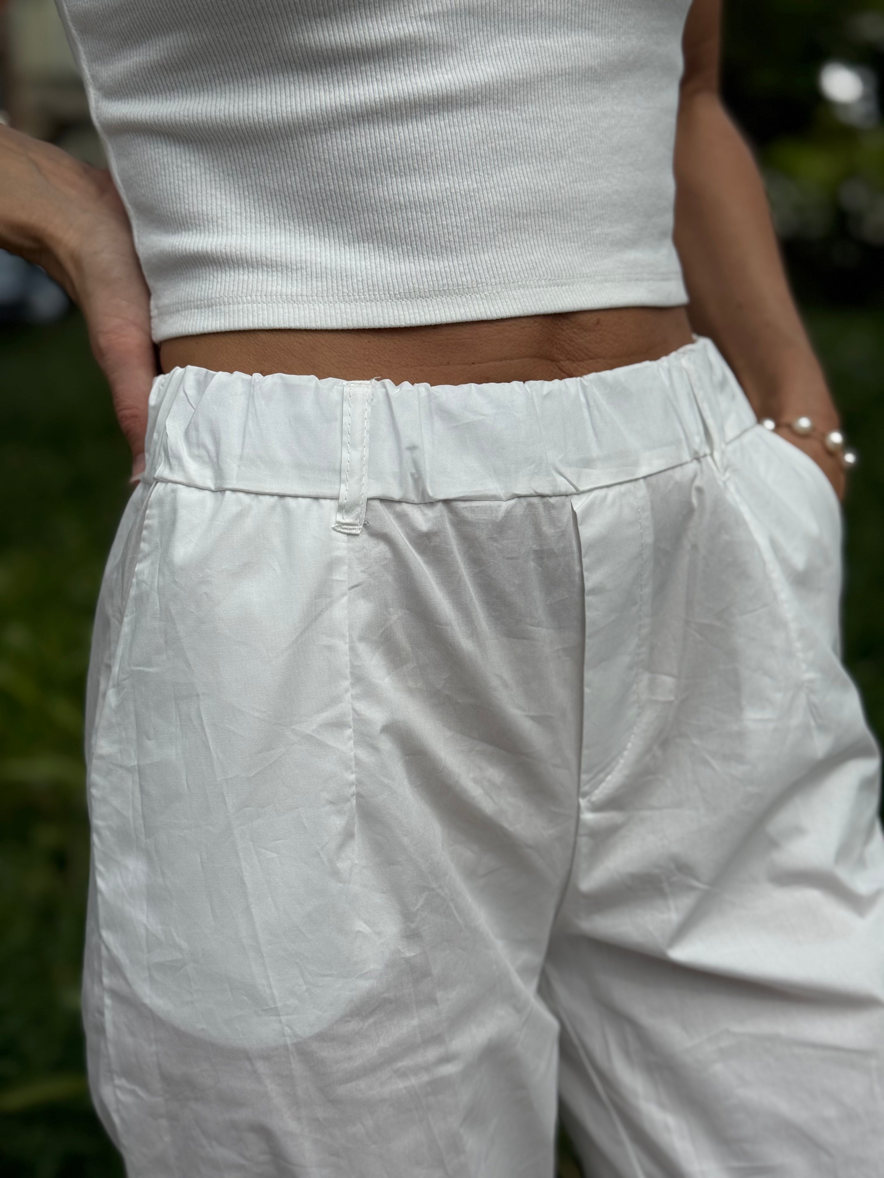 Pantalone Cotone Con Elastico