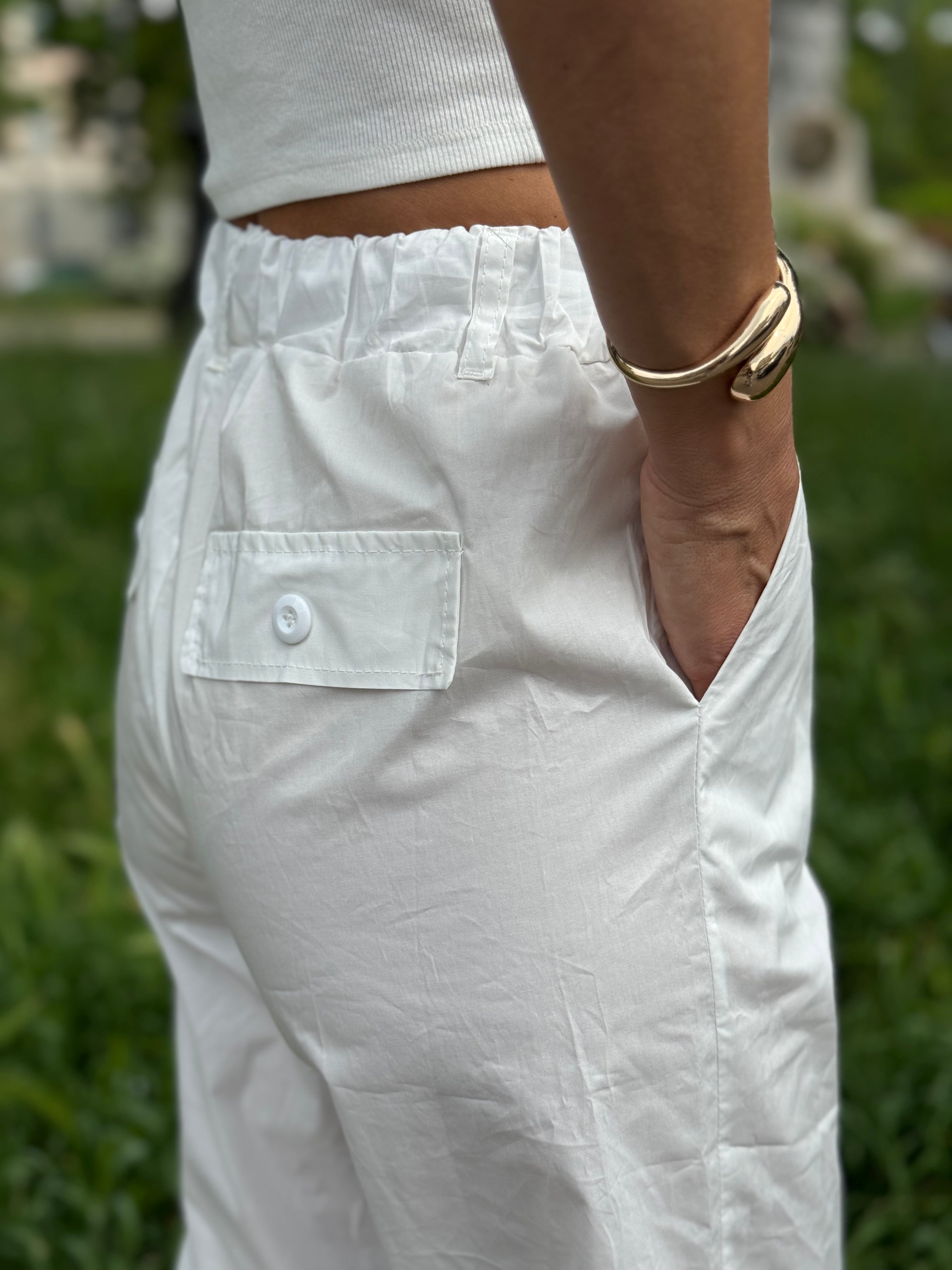 Pantalone Cotone Con Elastico