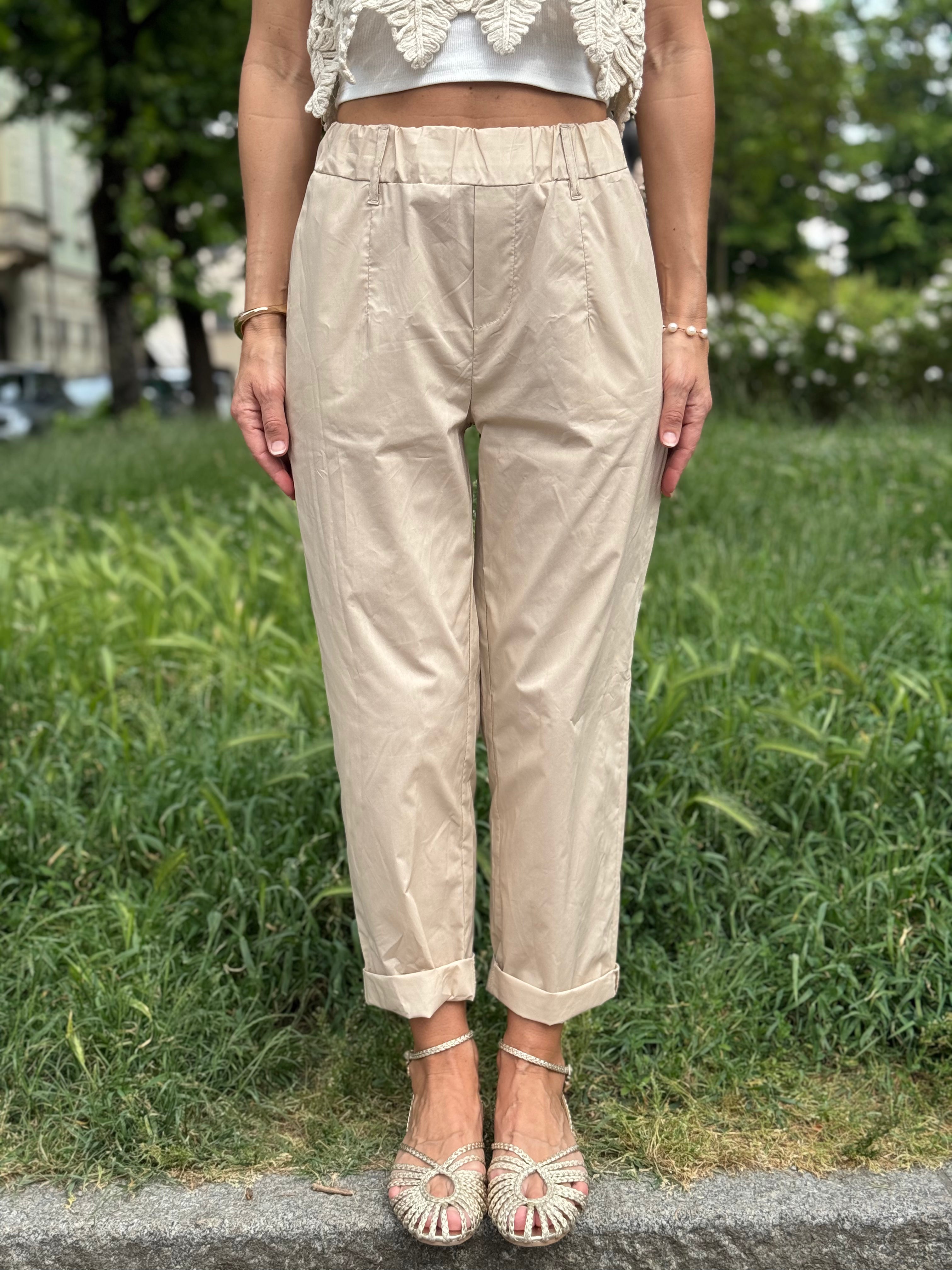 Pantalone Cotone Con Elastico