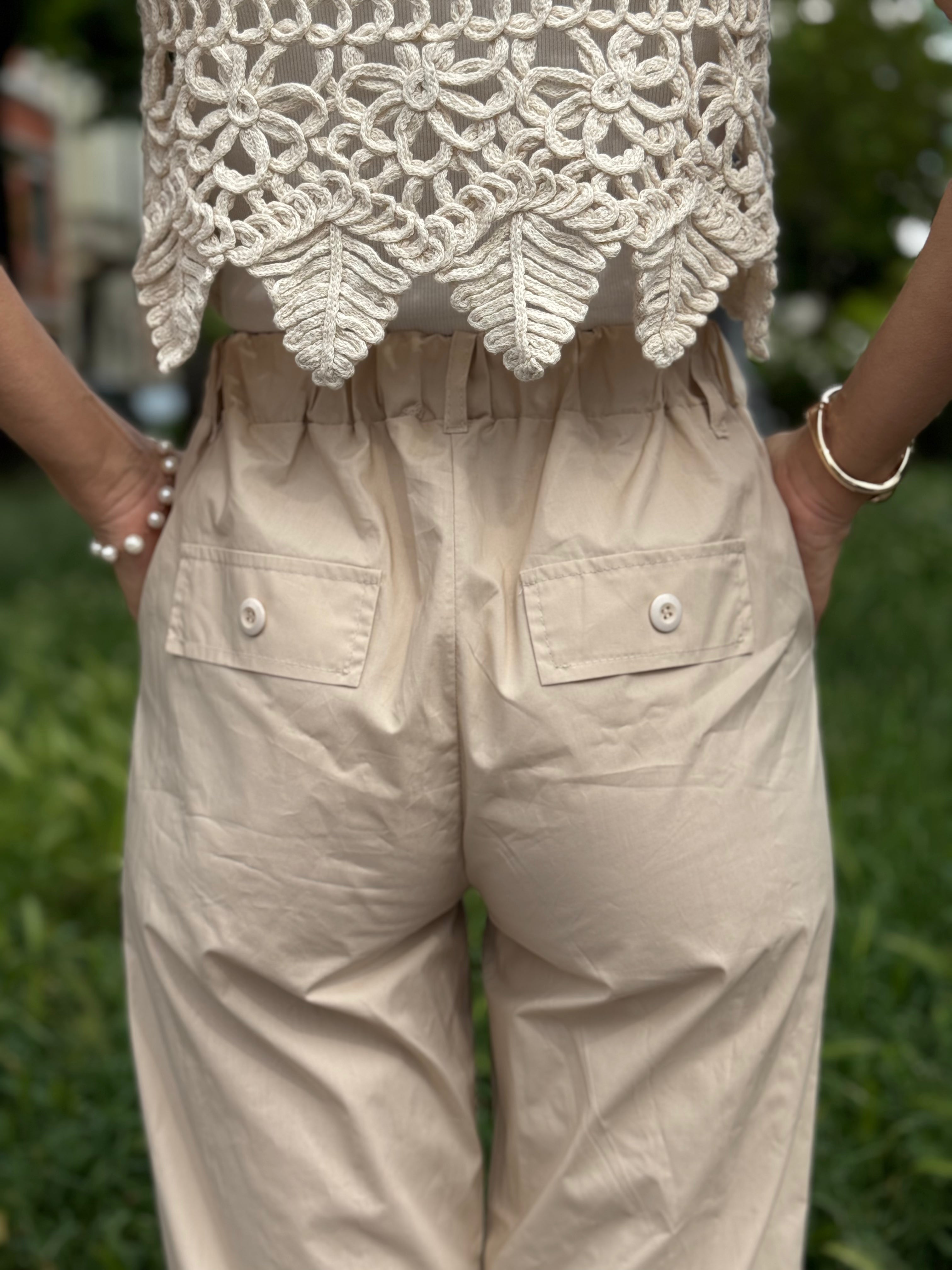 Pantalone Cotone Con Elastico