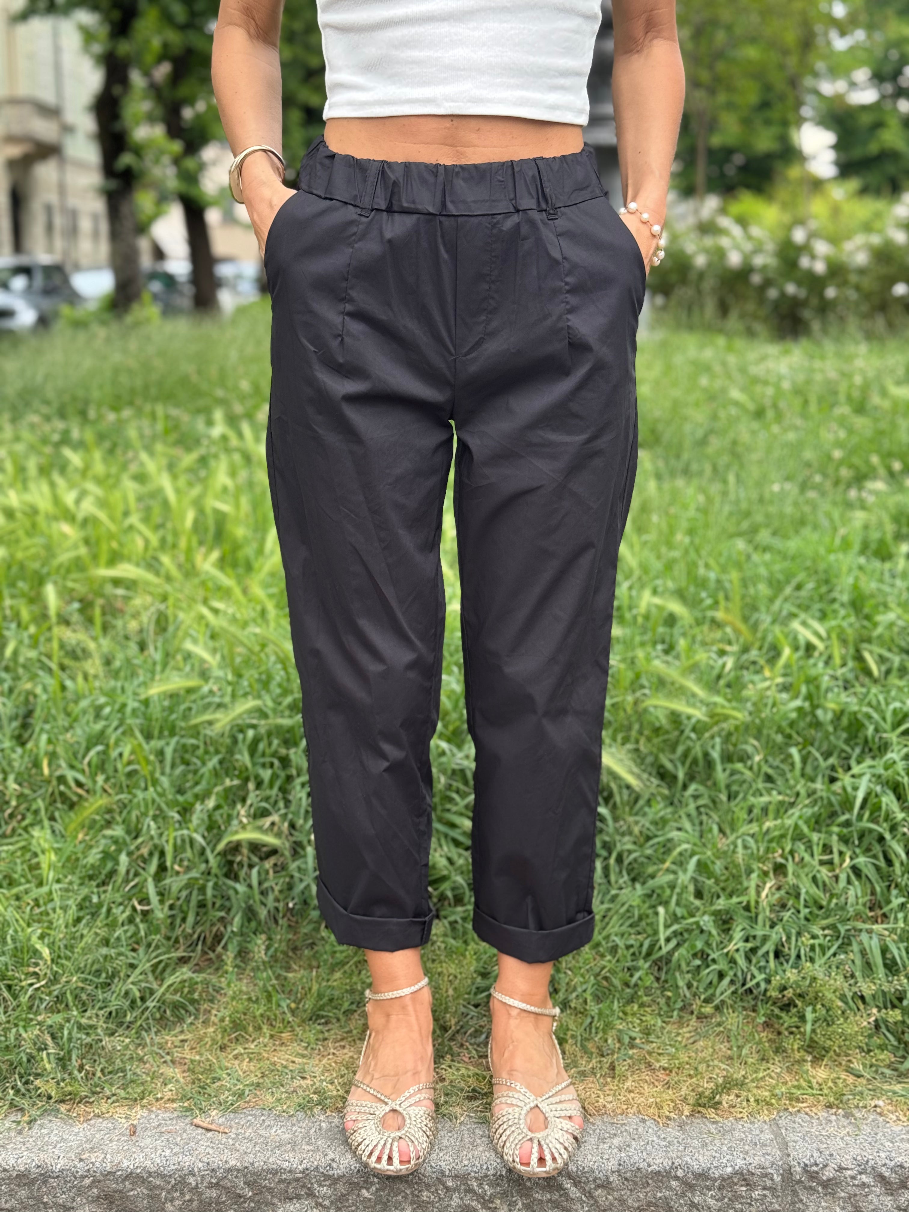 Pantalone Cotone Con Elastico