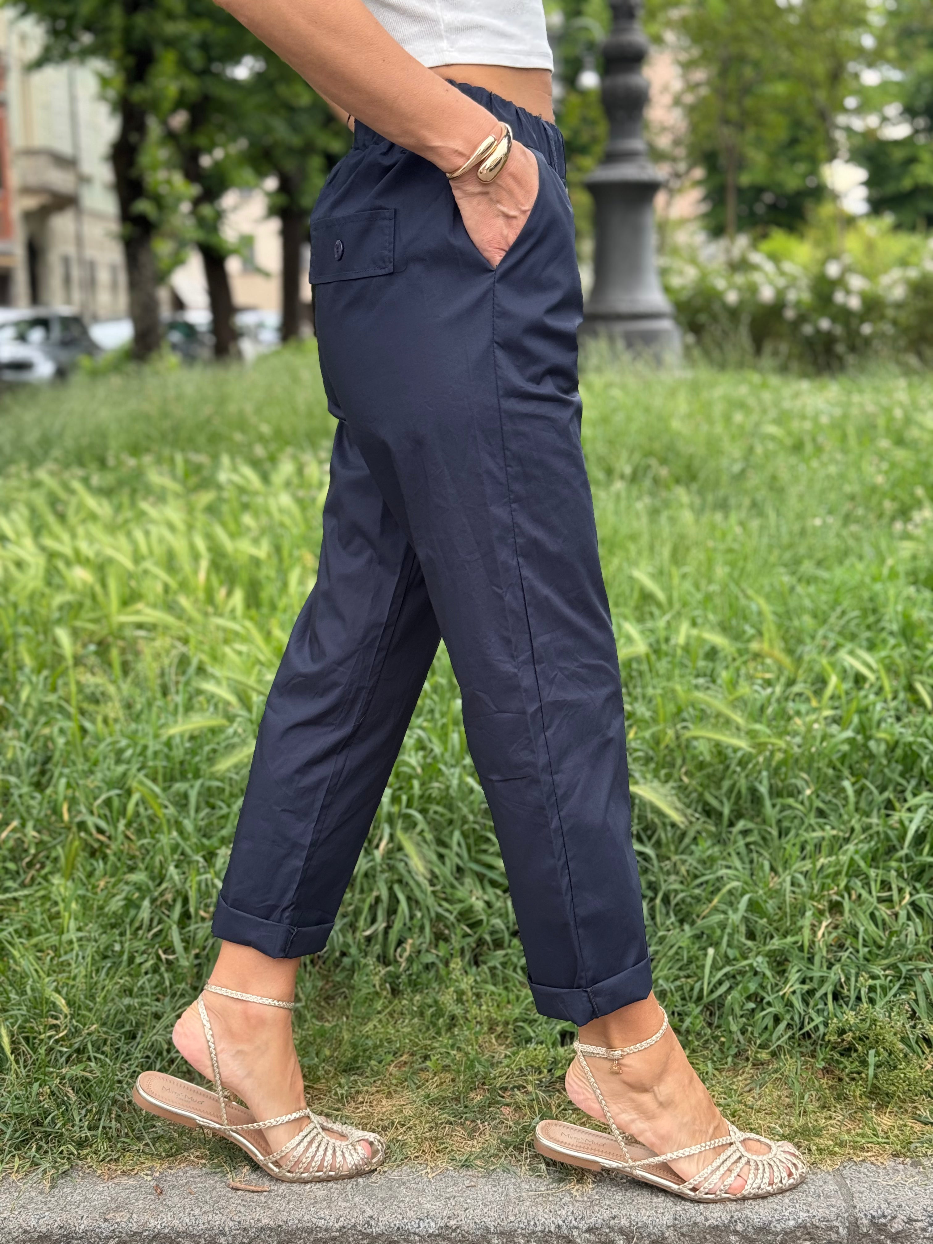 Pantalone Cotone Con Elastico