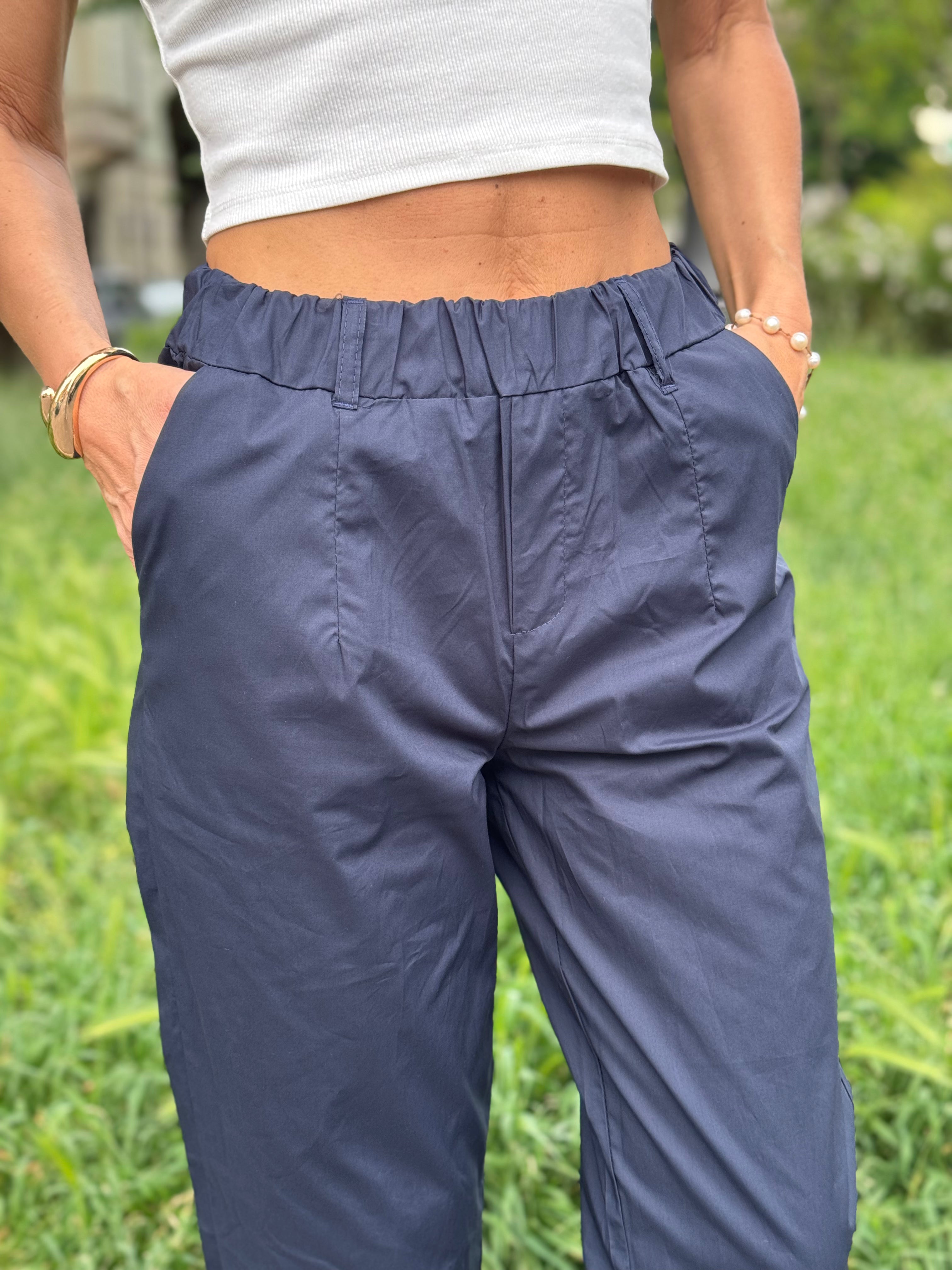 Pantalone Cotone Con Elastico