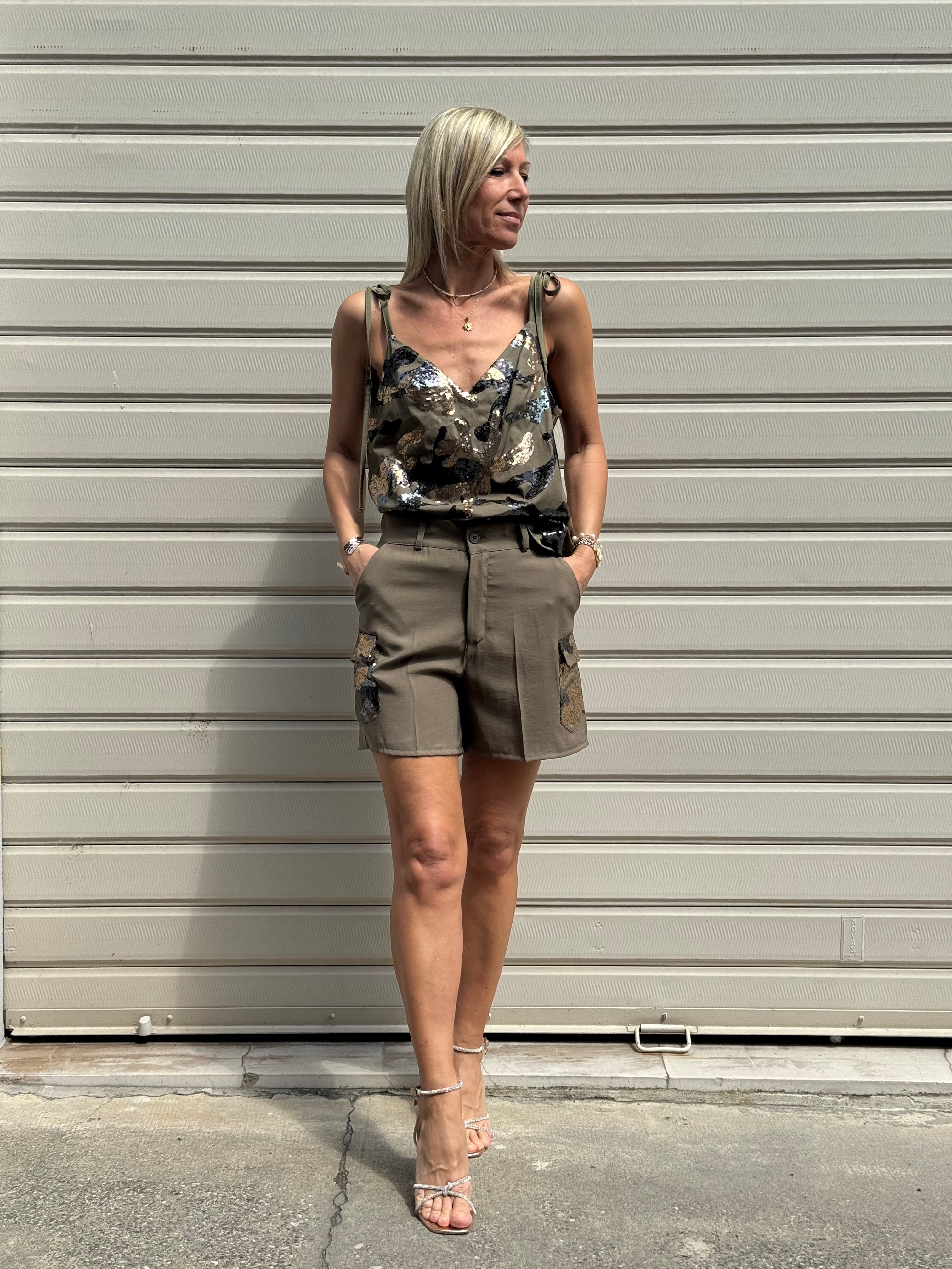 Shorts Camouflage Paillettes
