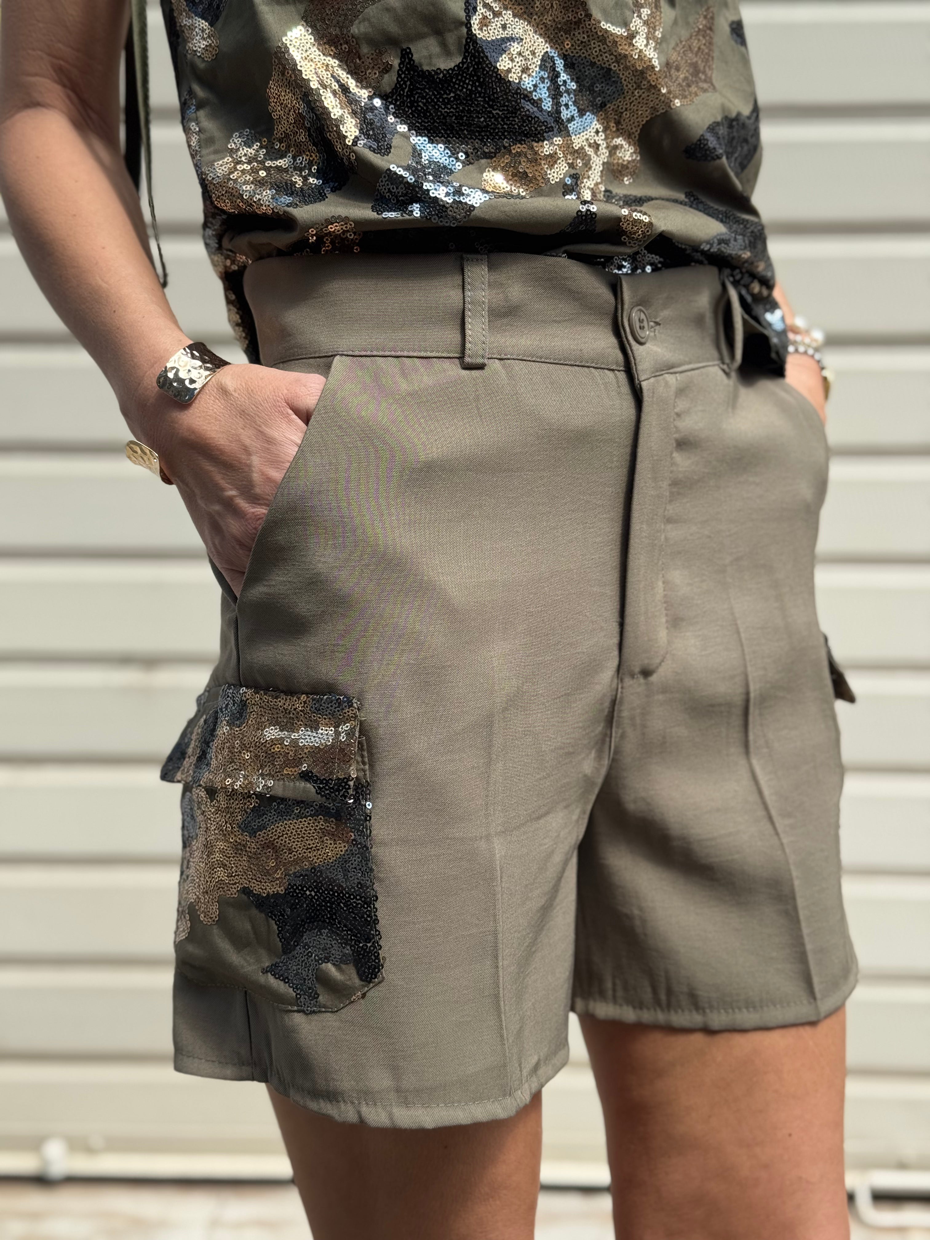 Shorts Camouflage Paillettes