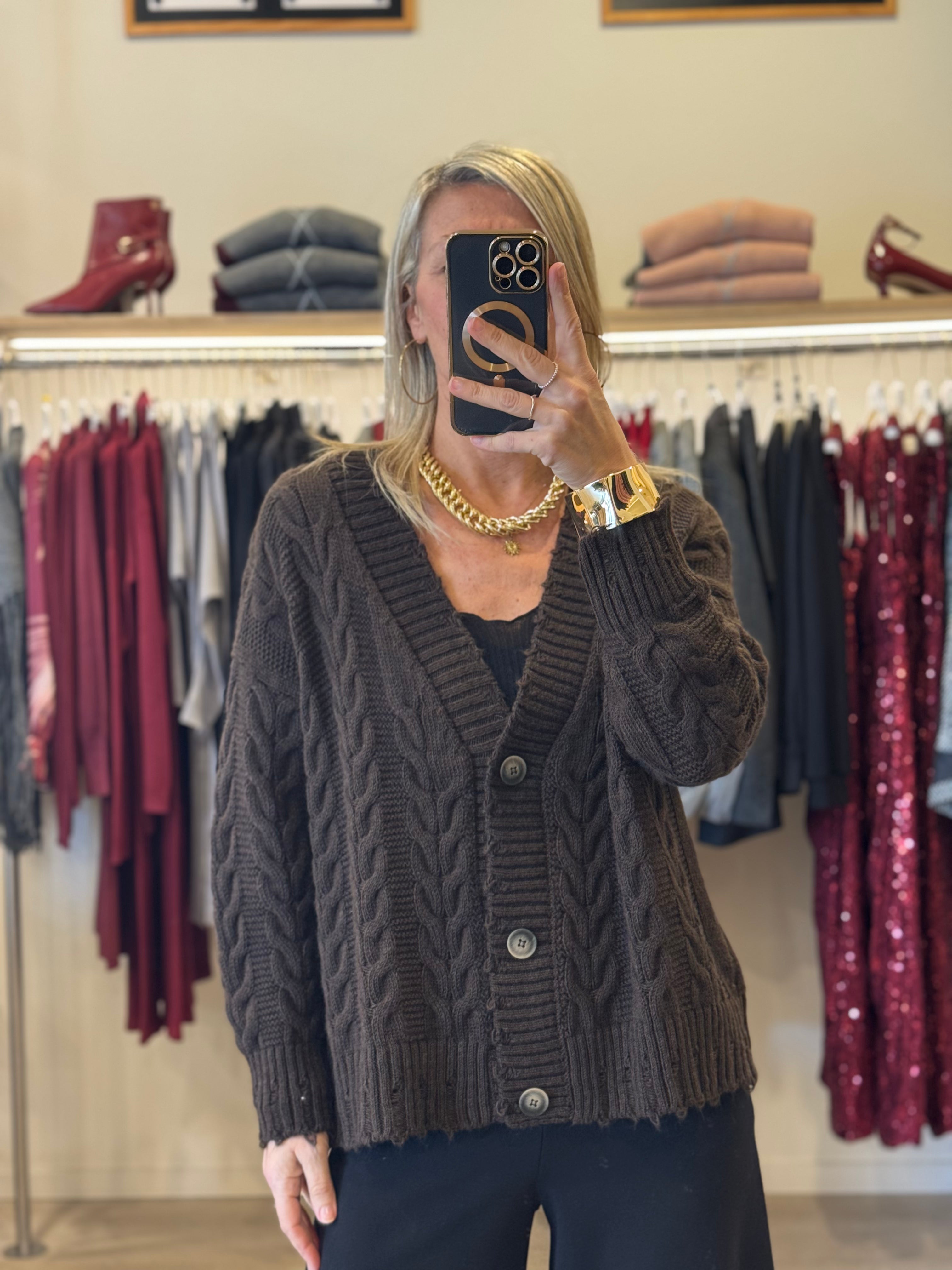 Maxi cardigan trecce