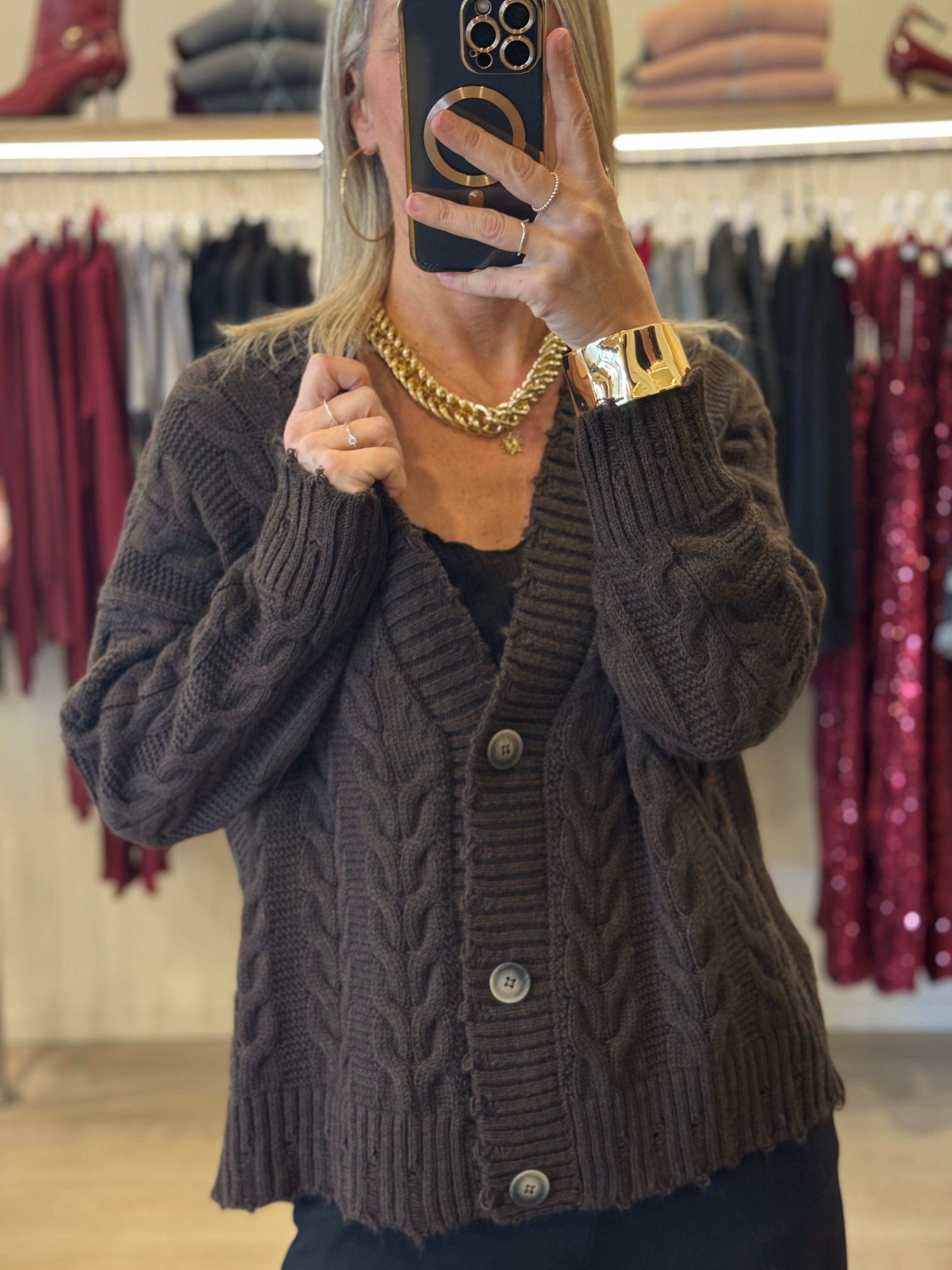 Maxi cardigan trecce