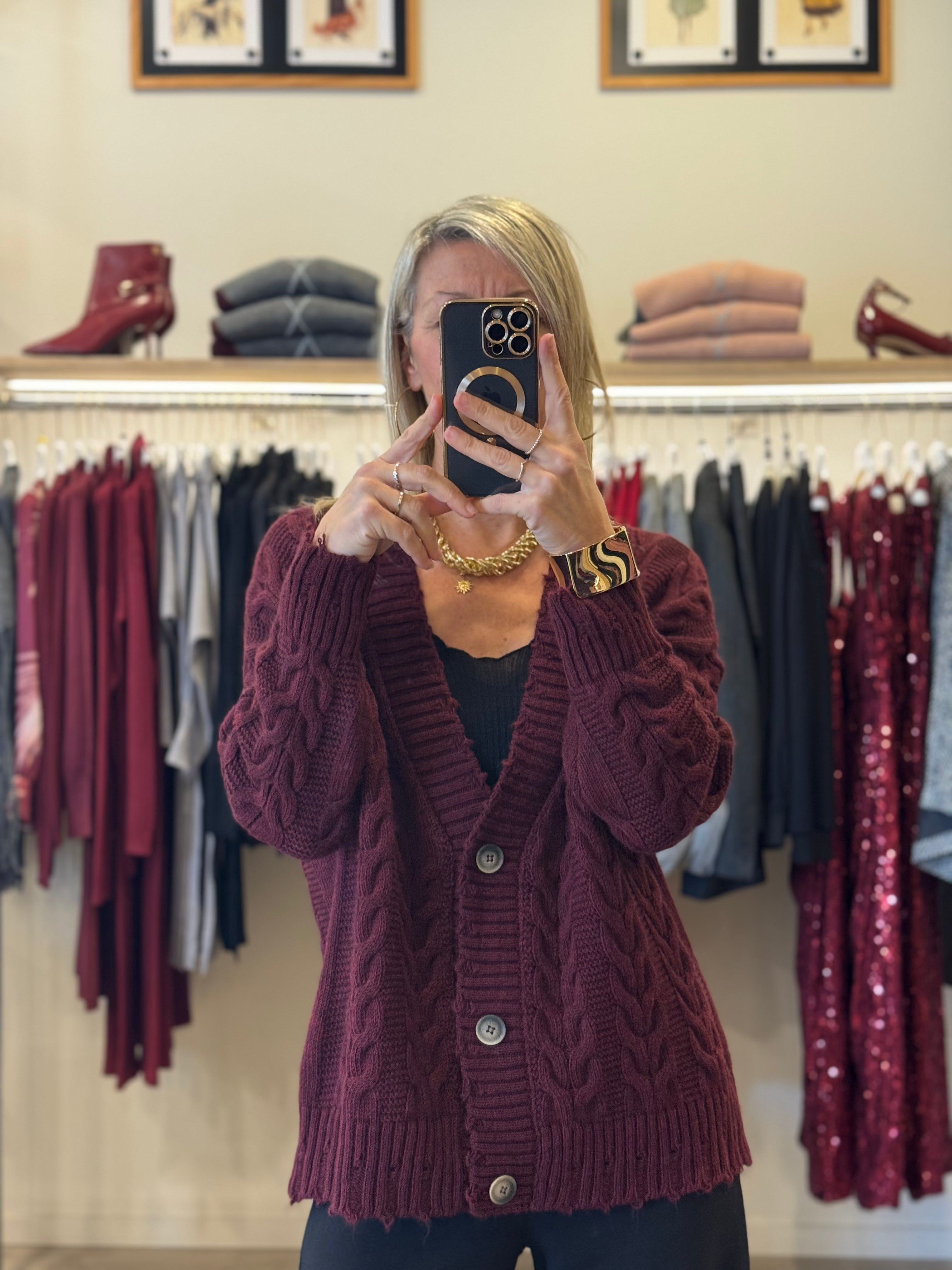 Maxi cardigan trecce