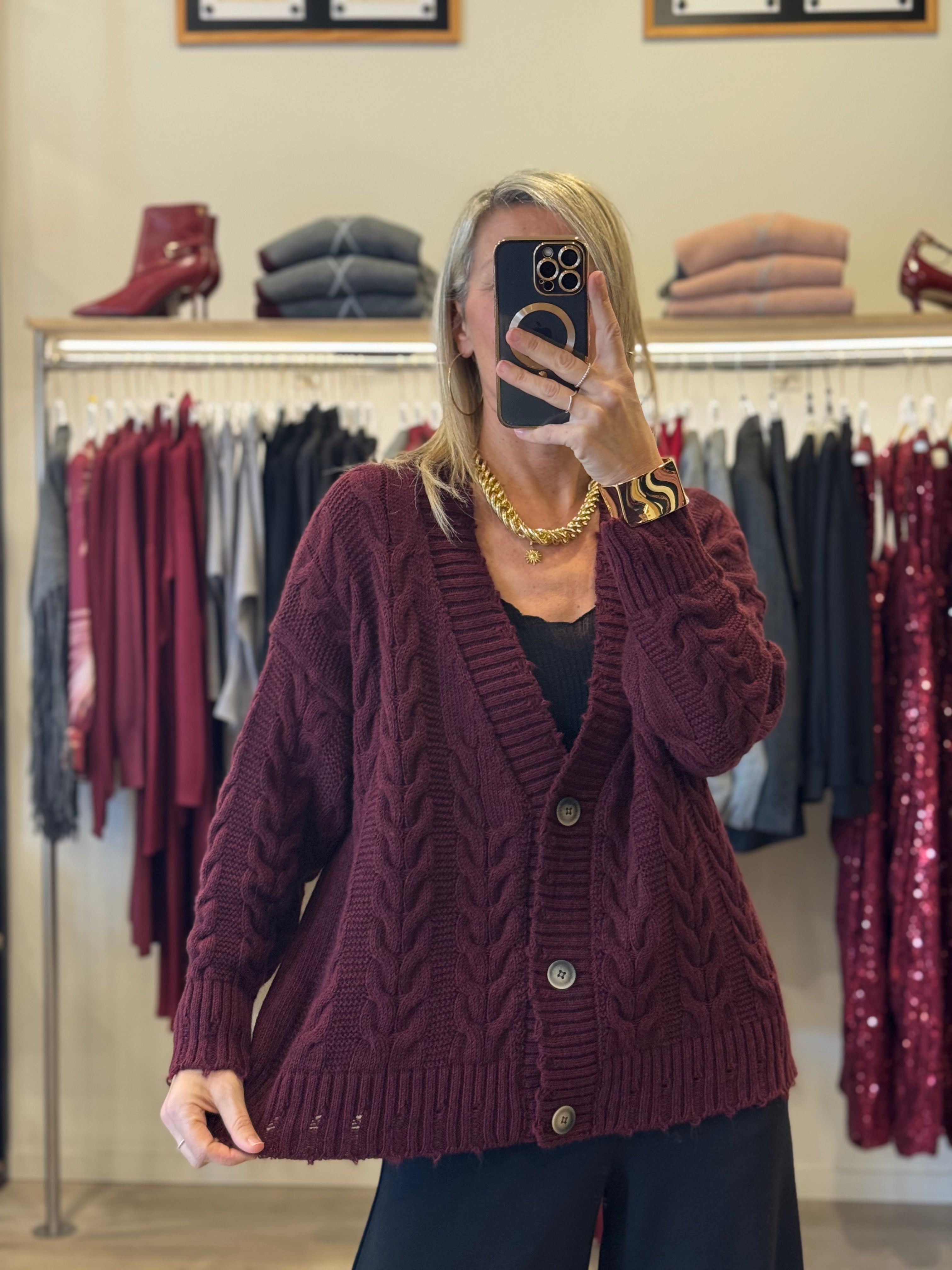 Maxi cardigan trecce