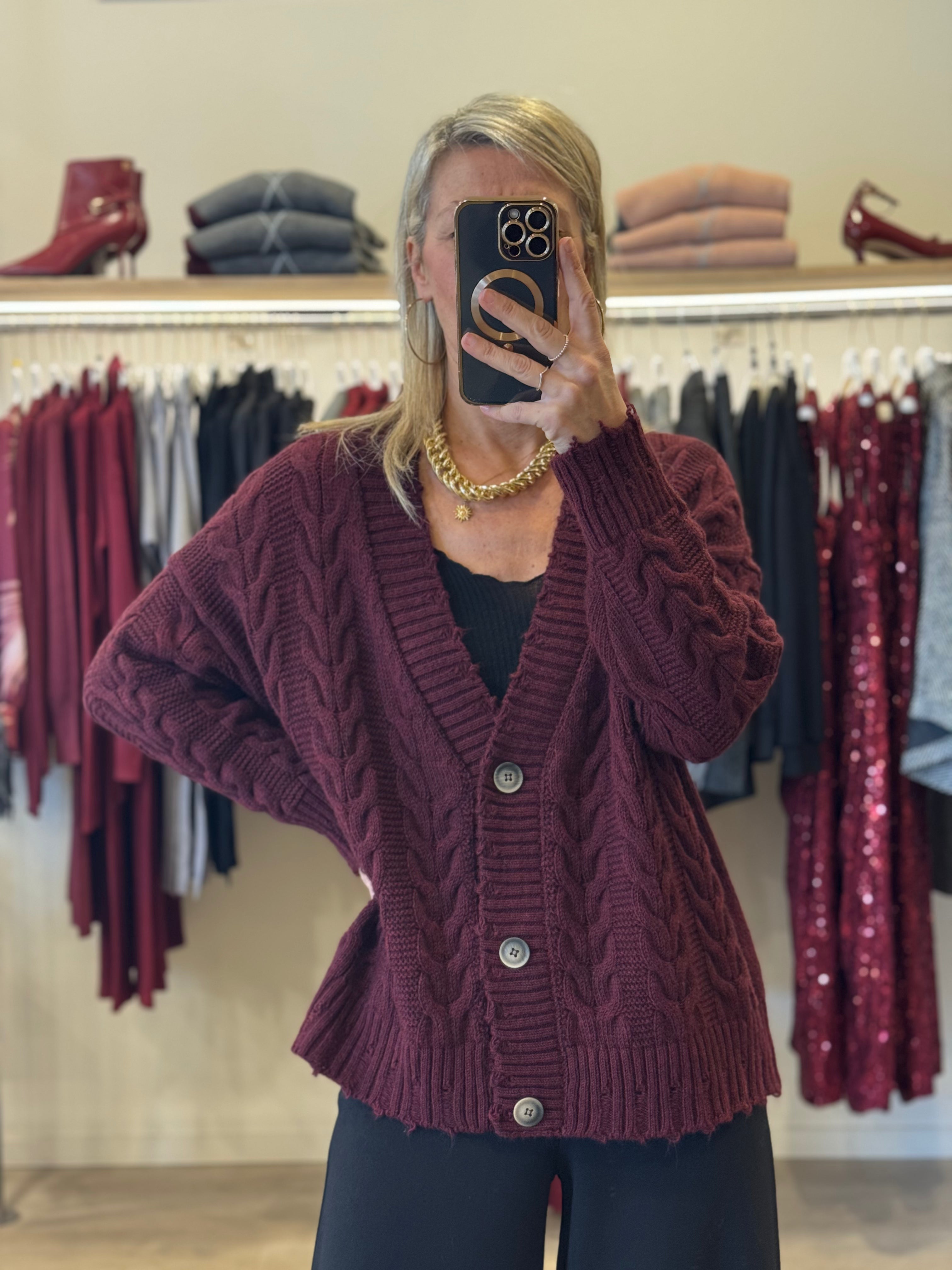 Maxi cardigan trecce
