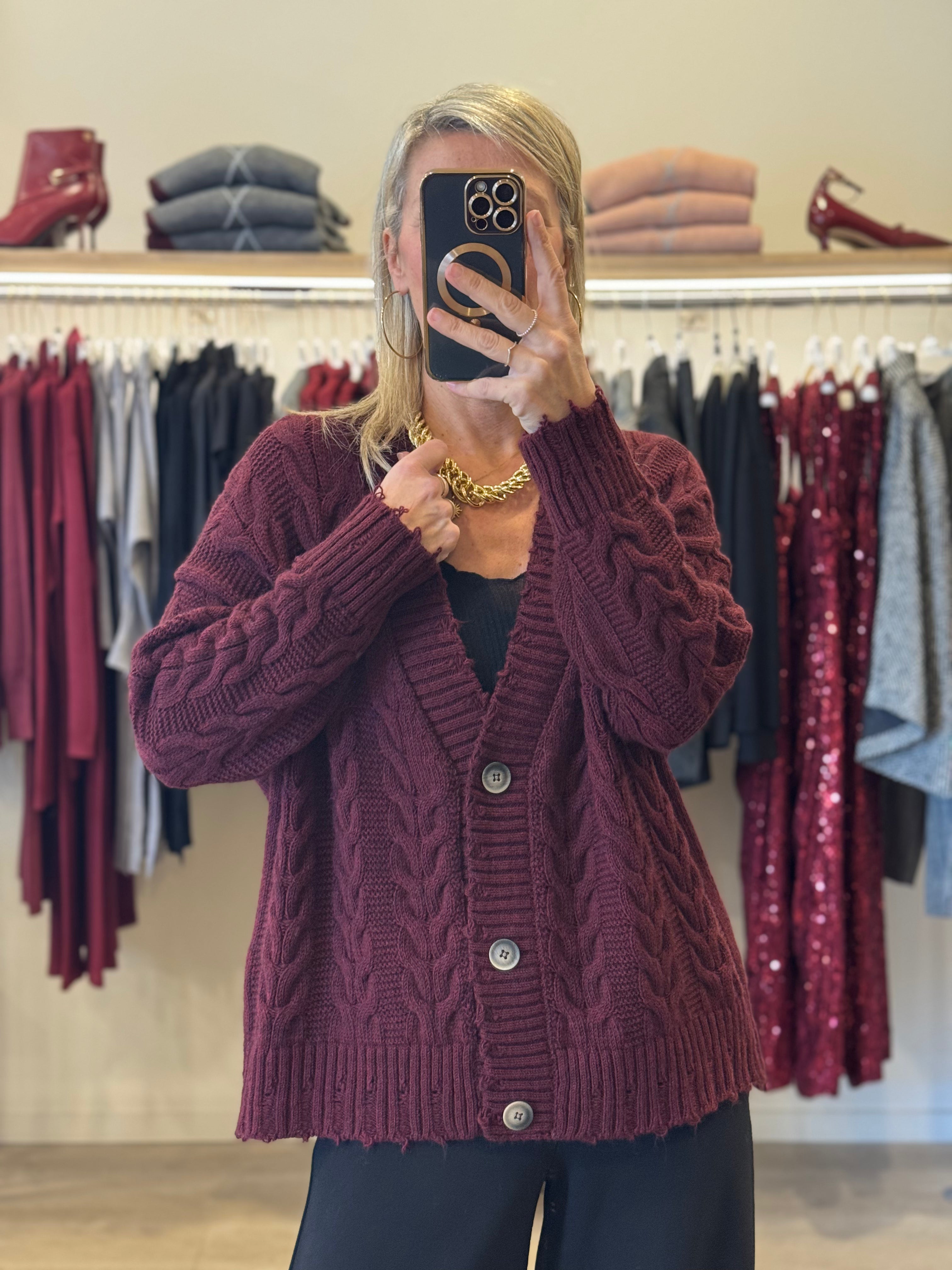 Maxi cardigan trecce