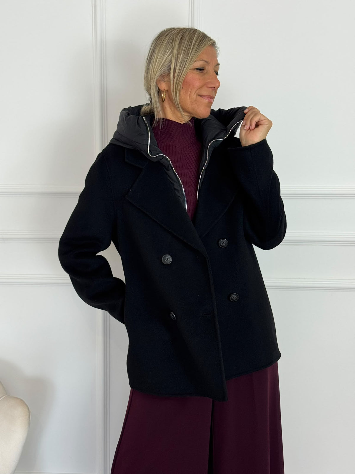 Cappotto corto cappuccio mimì
