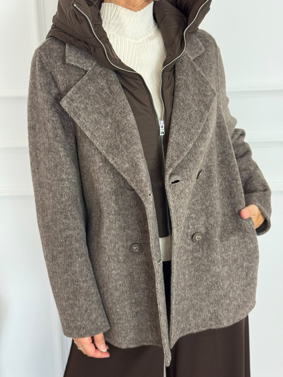Cappotto corto cappuccio mimì