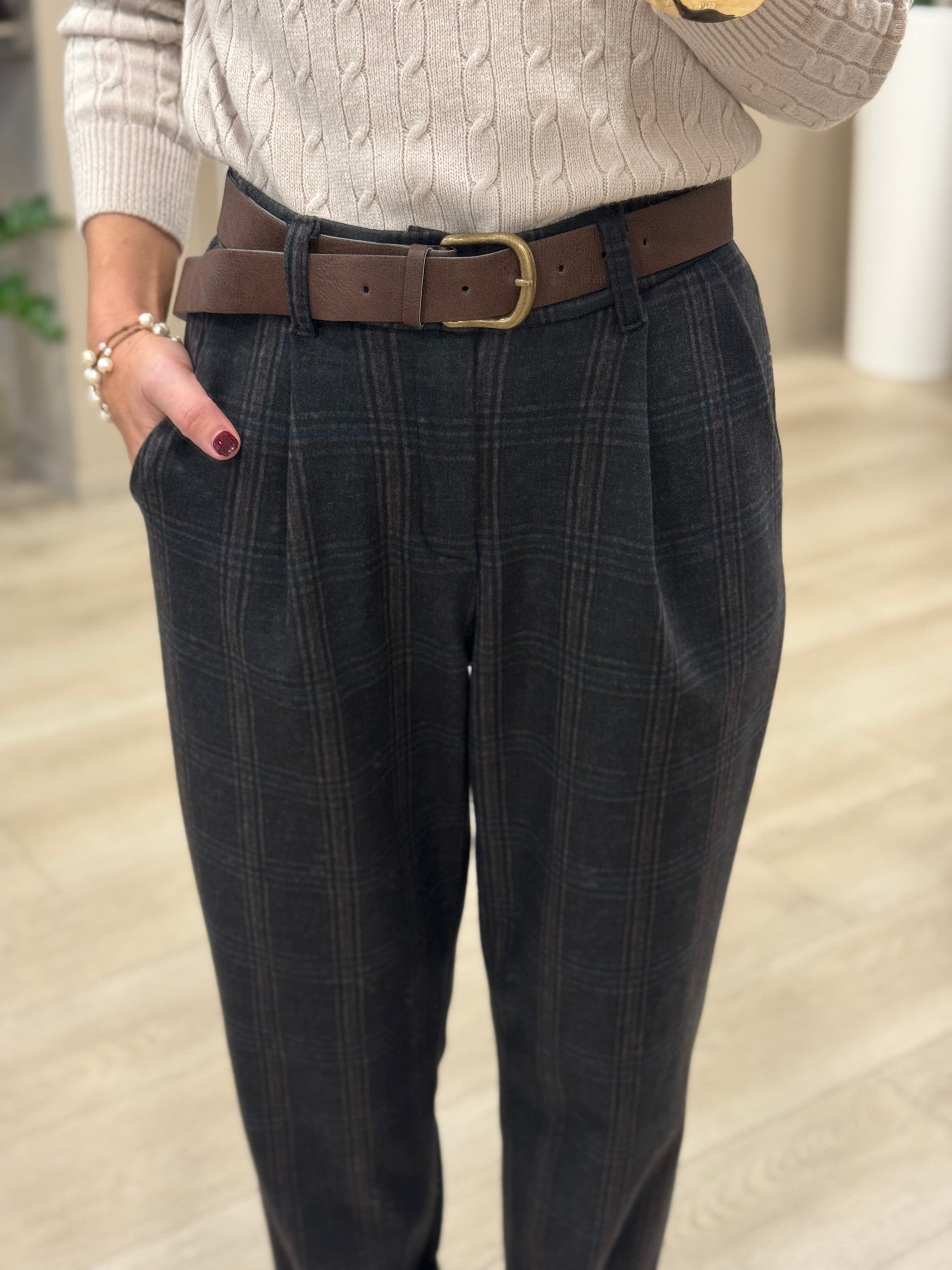 Pantalone baggy check