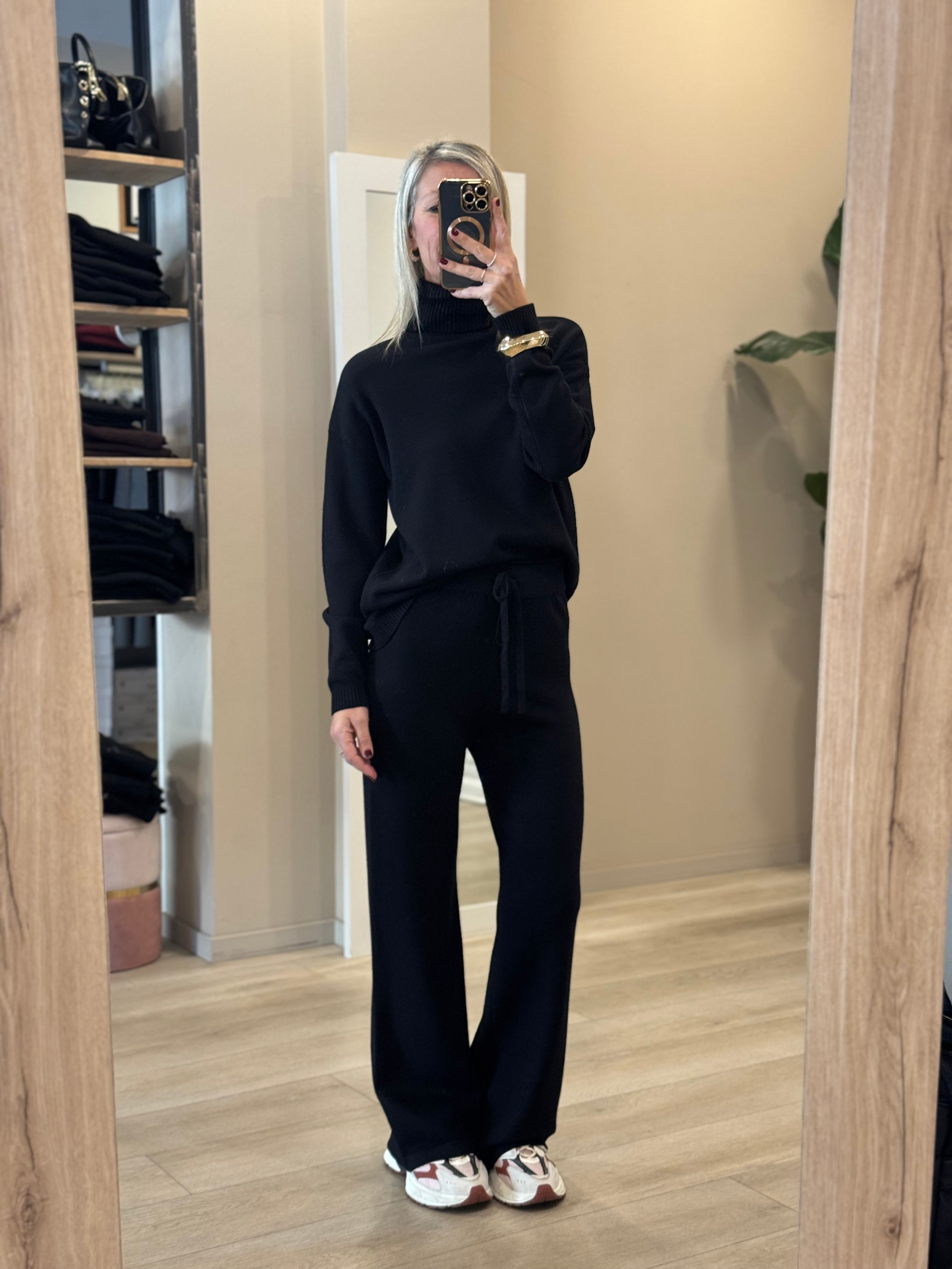 Coordinato in maglia dolcevita