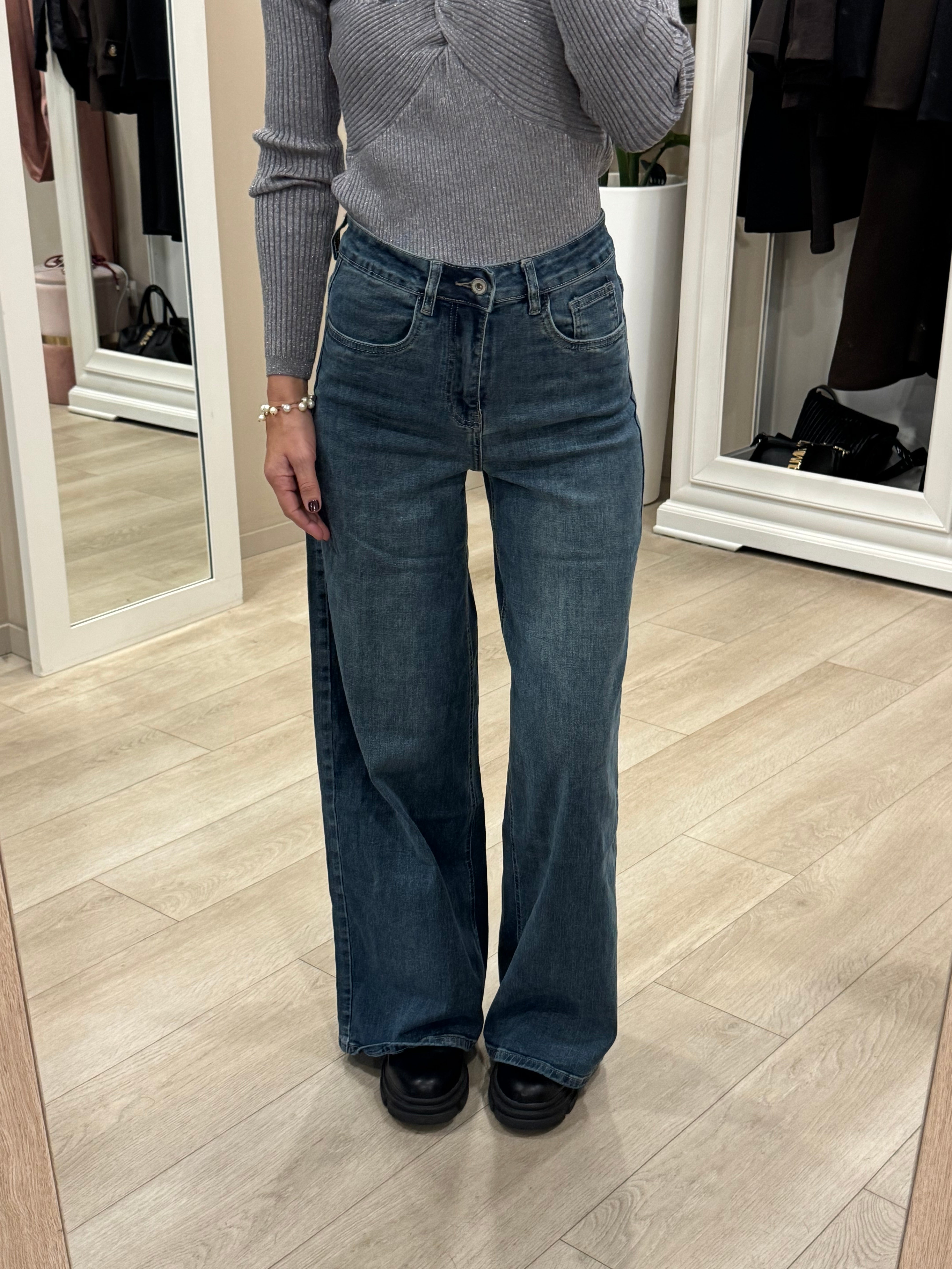 Jeans palazzo blu light